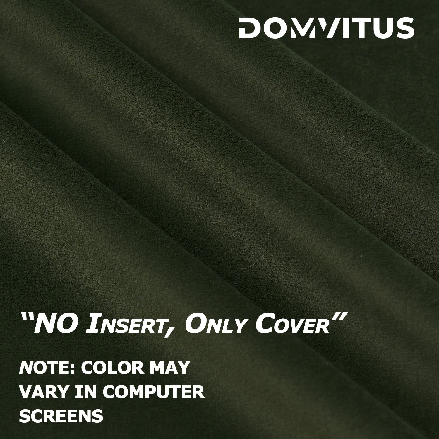 DOMVITUS 20x20 Inch Velvet Pillow Covers Set of 2 - Soft Square Decorative Throw Pillow Cases for Couch, Sofa & Bed - Luxury Accent Cushion Covers in Army Green - Perfect for Living Room, Bedroom & Home Decor