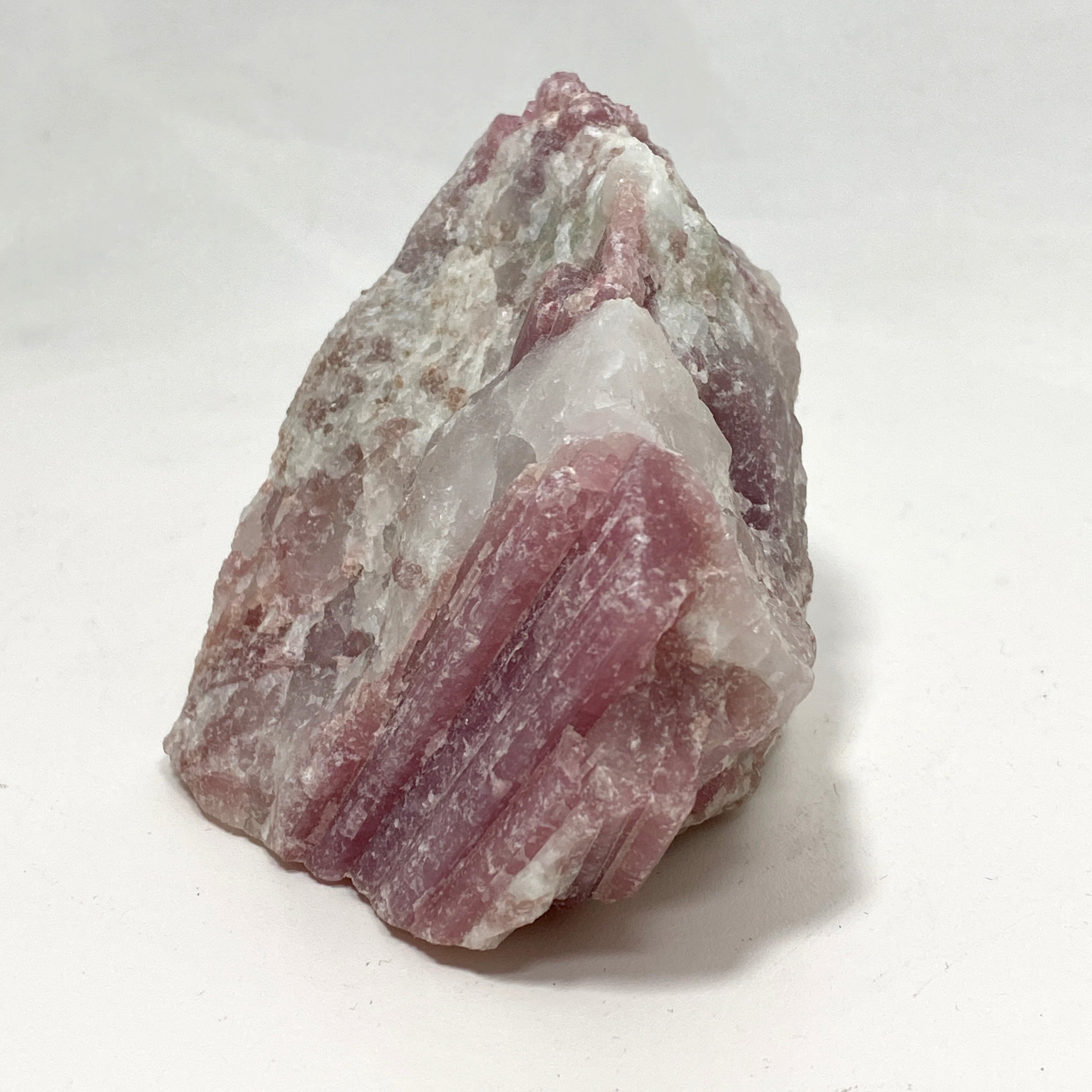 Natural Pink Tourmaline on Quartz Crystal - PTQ 03 Specimen for Mineral Collection, Healing & Home Decor