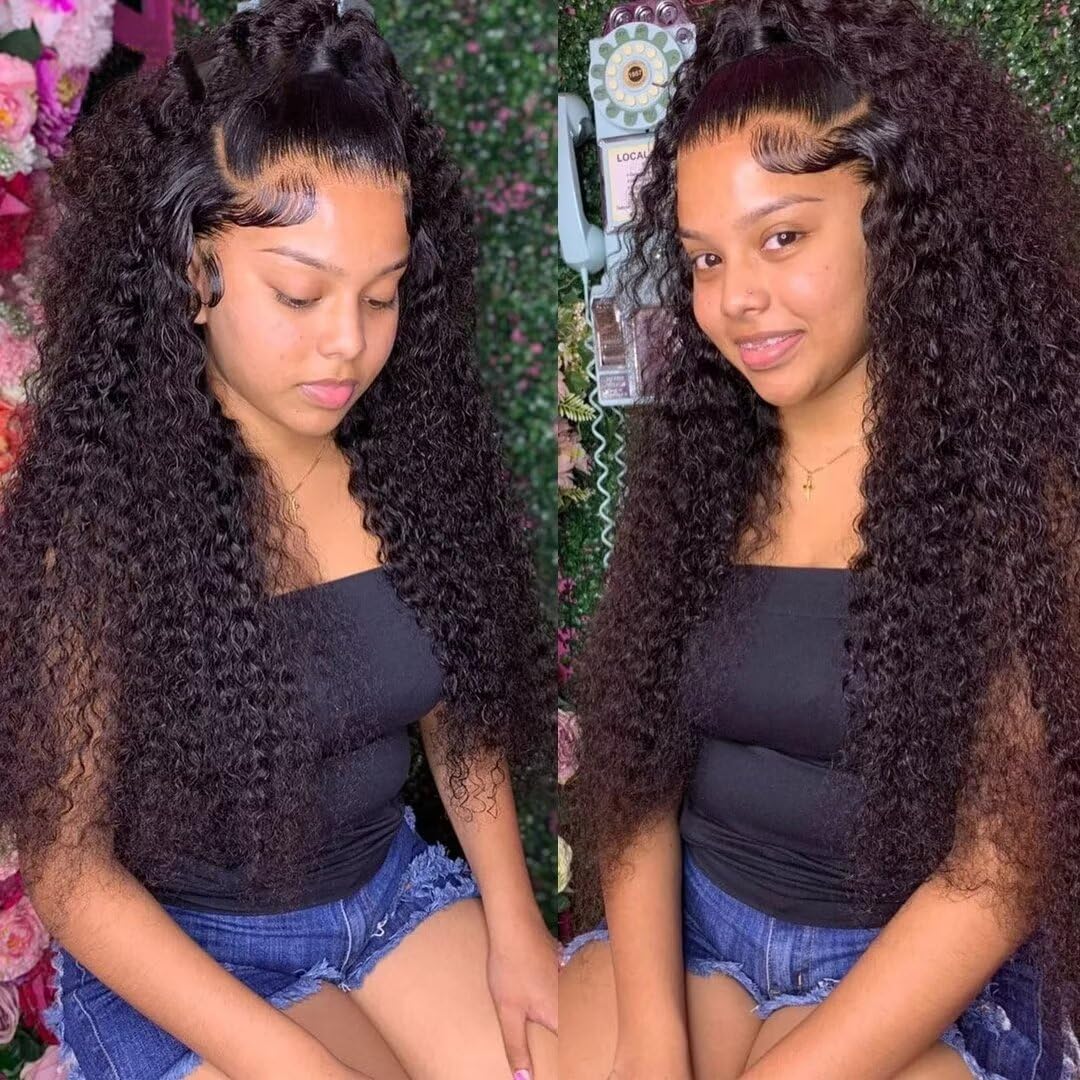 13x6 Swiss HD Lace Frontal Closure - Pre Plucked Natural Hairline Invisible Black Human Hair Wig | Skinlike Real HD Lace | Transparent Lace for Curly Wigs | Perfect for Daily Wear, Cosplay & Special Occasions