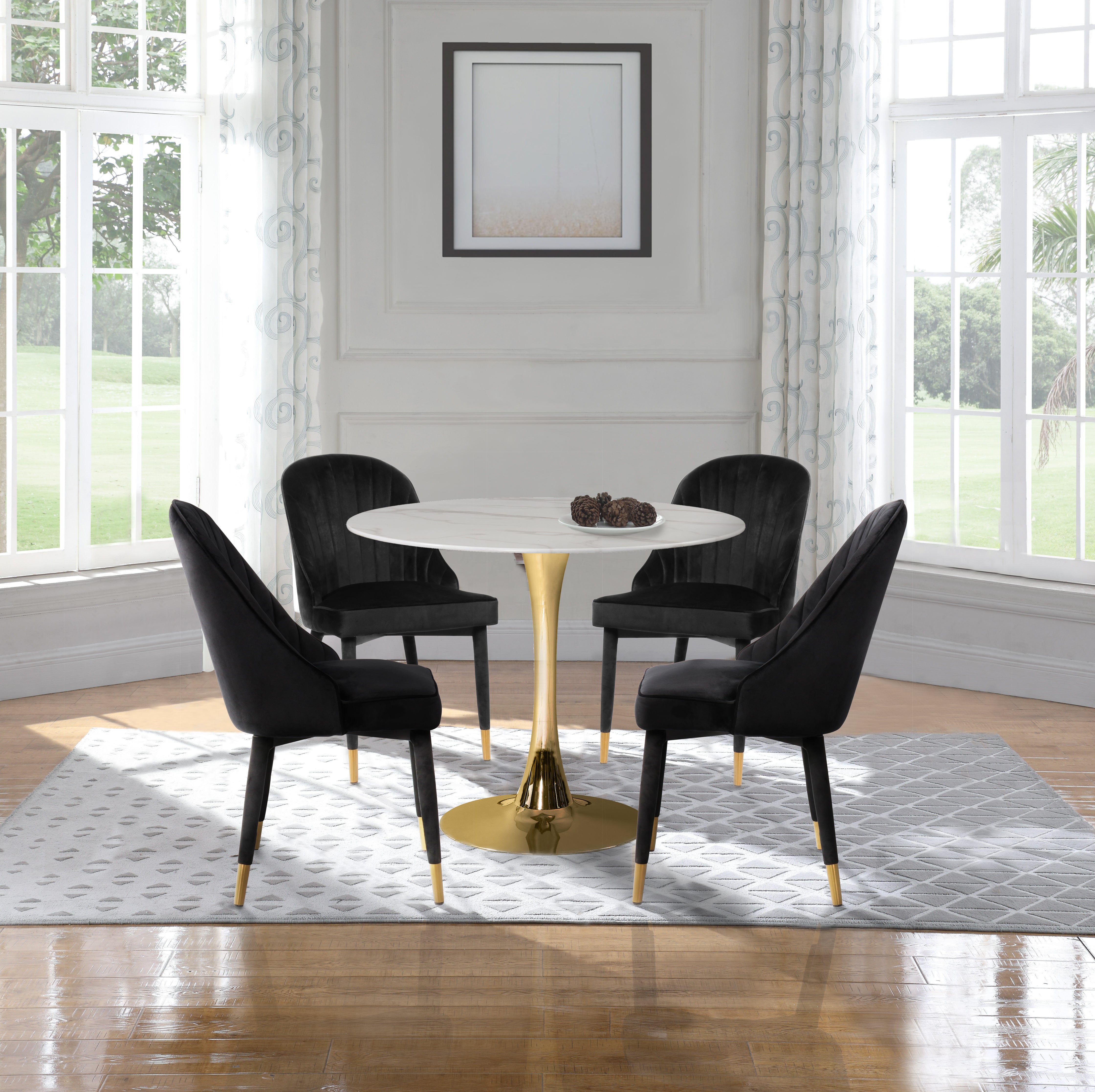 Luxury Belle Velvet Dining Chairs - Soft Upholstered Modern Accent Chairs for Dining Room, Kitchen, or Office - Elegant Home Decor & Comfortable Seating Solution