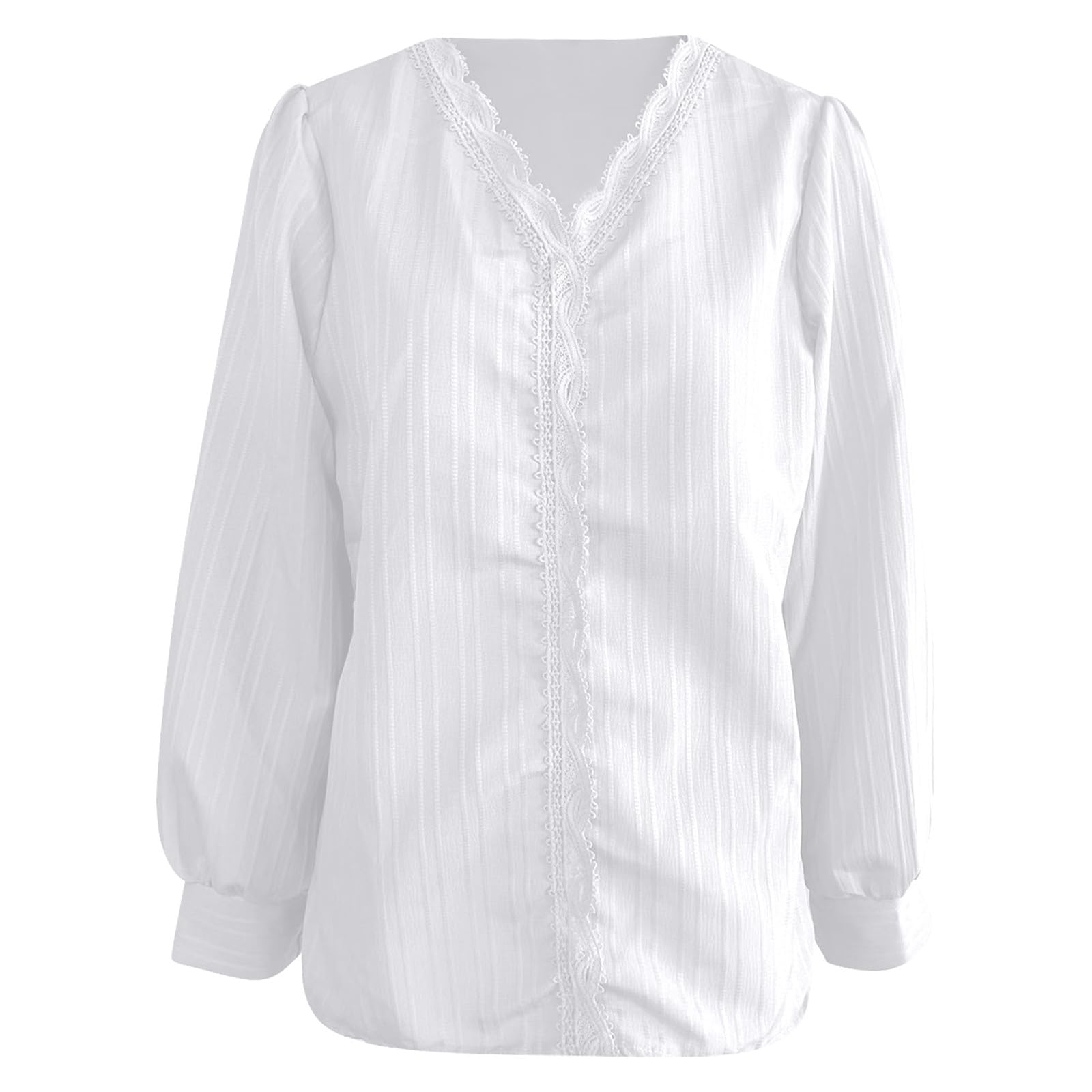 Women's Long Sleeve V-Neck Button Down Boho Print Blouse - Casual Tunic Top for Work, Office & Everyday Wear | Flowy Floral Shirt for Spring & Summer Outfits