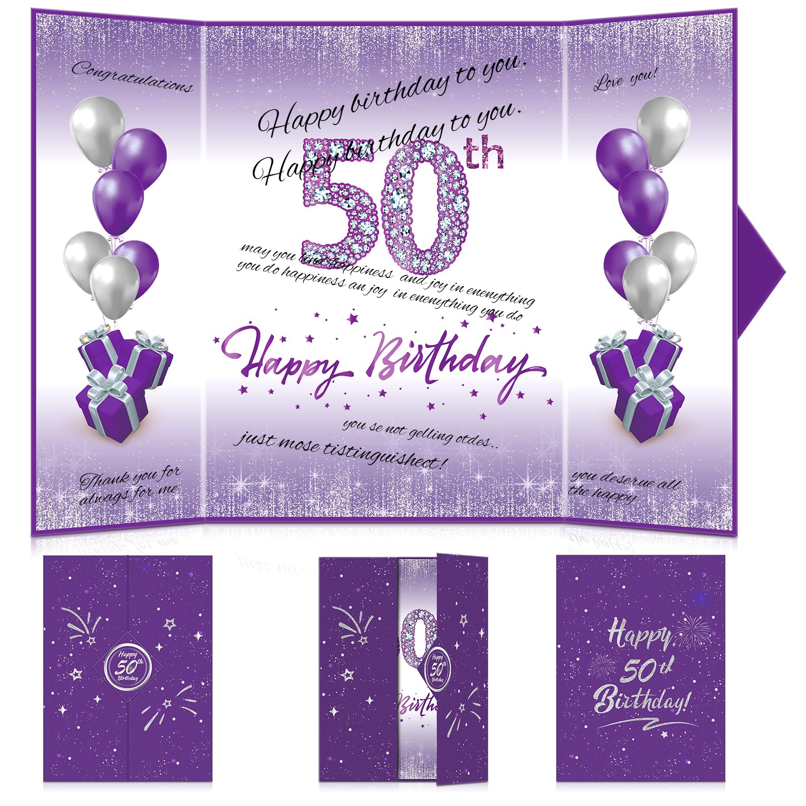 Purple & Silver 50th Birthday Decorations for Women - Unique Guest Book Alternative, Party Supplies & Gifts for 50th Anniversary Celebrations - Perfect for Milestone Birthday Parties, Retirement Celebrations & Special Occasions