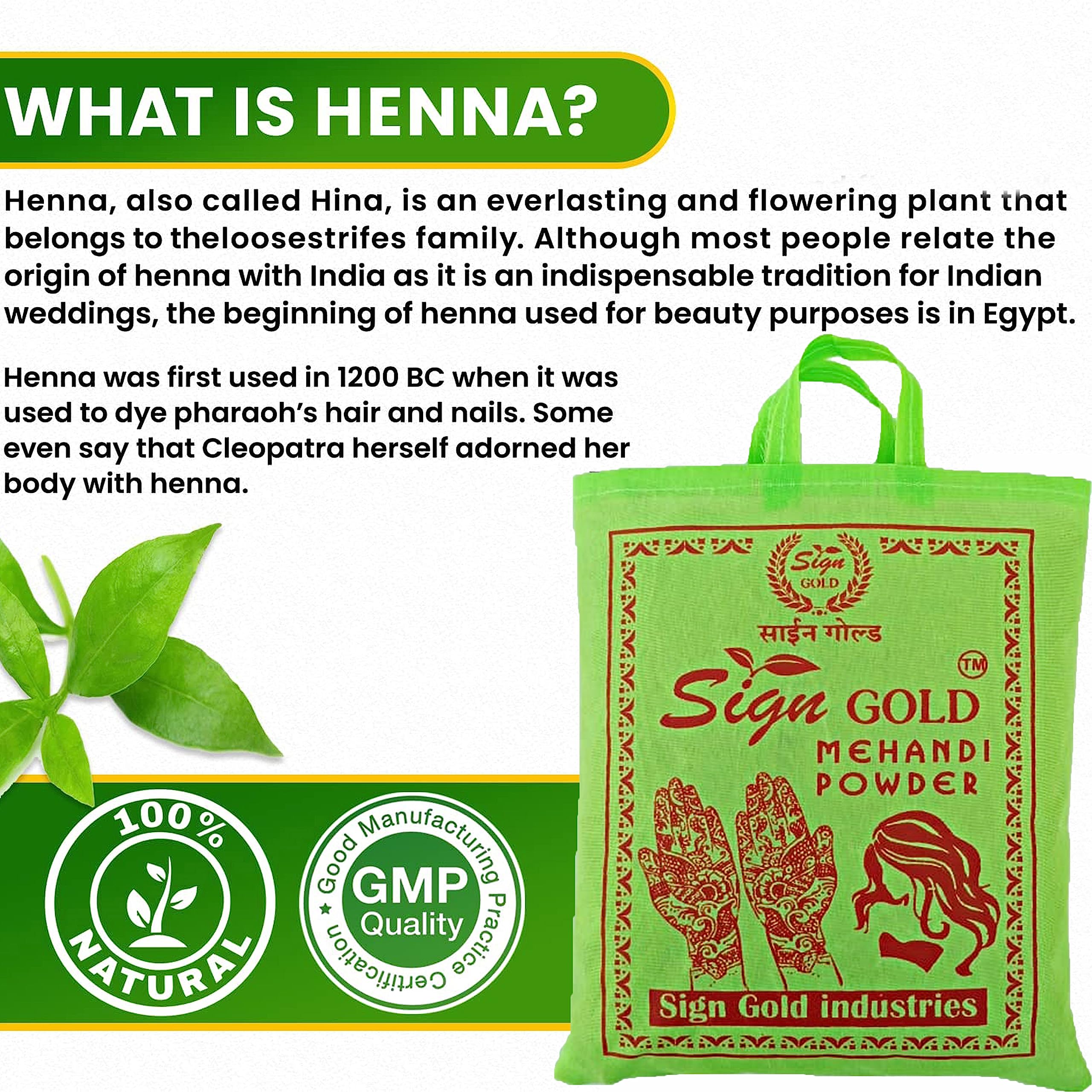Premium Gold Henna Powder for Natural Hair Dye & Conditioning | Safe & Organic Herbal Hair Color for DIY Styling at Home