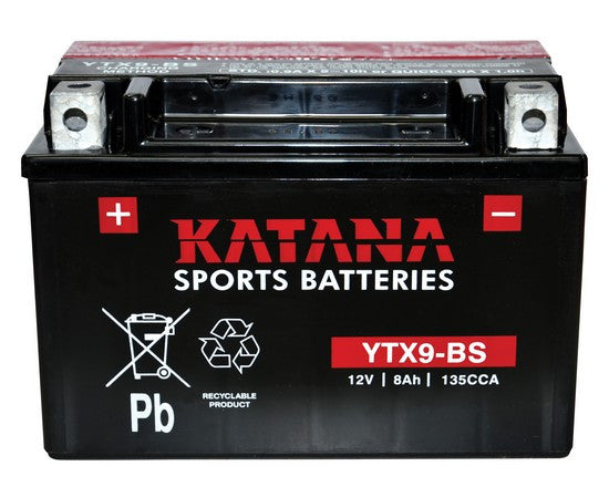 12V 8Ah YTX9-BS FA Motorcycle Battery - High Performance Rechargeable Battery for ATV, Scooter, and Dirt Bike - Perfect for Off-Road Adventures and Daily Commuting
