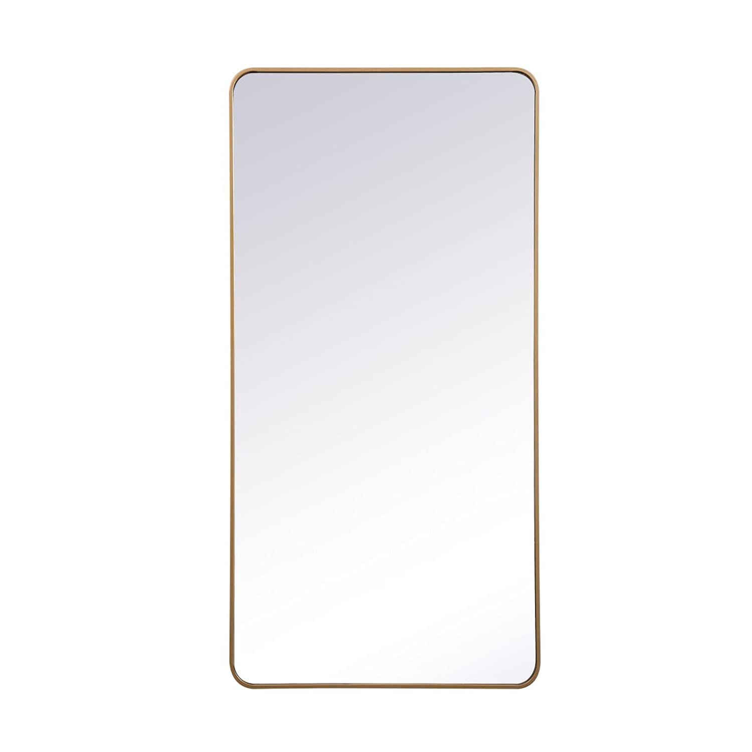 Elegant Brass Rectangular Mirror 30x60 for Home Decor