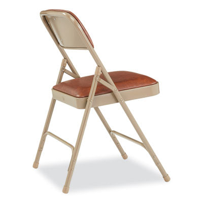 NPS Folding Chairs with Vinyl Seat - Set of 4 Heavy Duty Portable Chairs for Outdoor Events, Camping, Picnics & Home Use