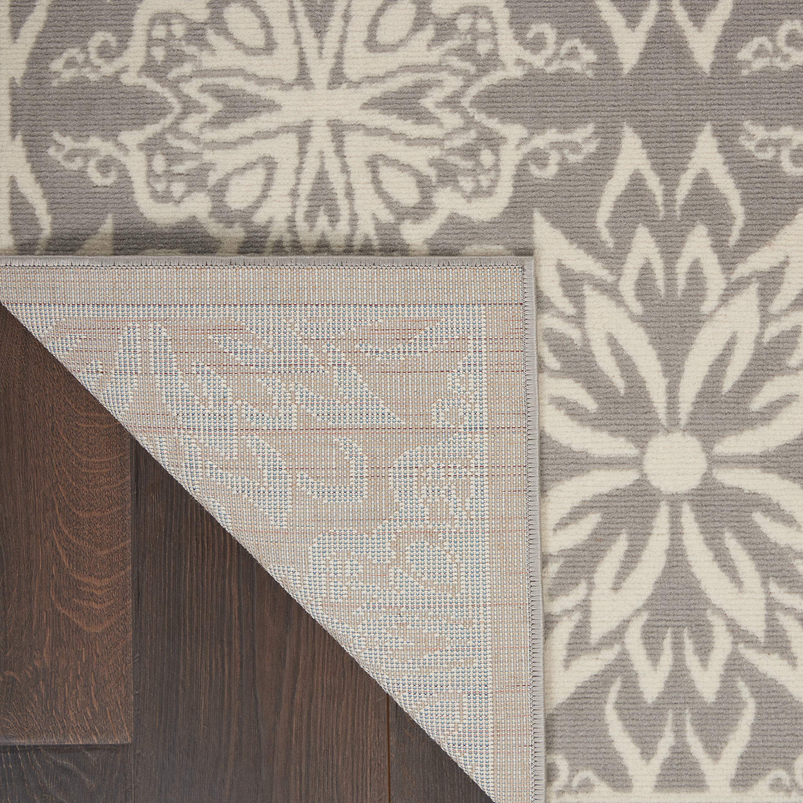 Nourison Jubilant Floral Ivory/Grey 6' x 9' Area Rug - Easy Cleaning, Non-Shedding, Stain Resistant for Bedroom, Living Room, Dining Room & Kitchen | Perfect for Home Decor, Family Gatherings & Pet-Friendly Spaces (6x9)