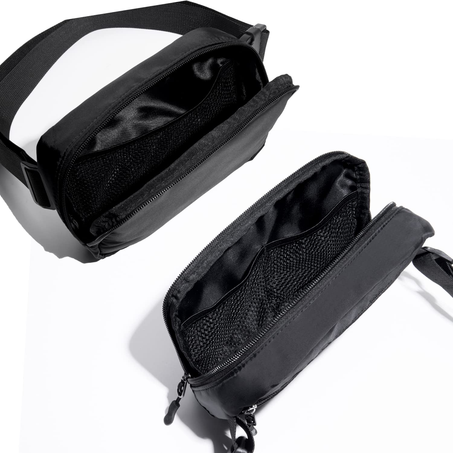 Women's Belt Bag Fanny Pack Crossbody Bag - Adjustable Waist Pouch for Travel, Running & Everyday Use (Black)