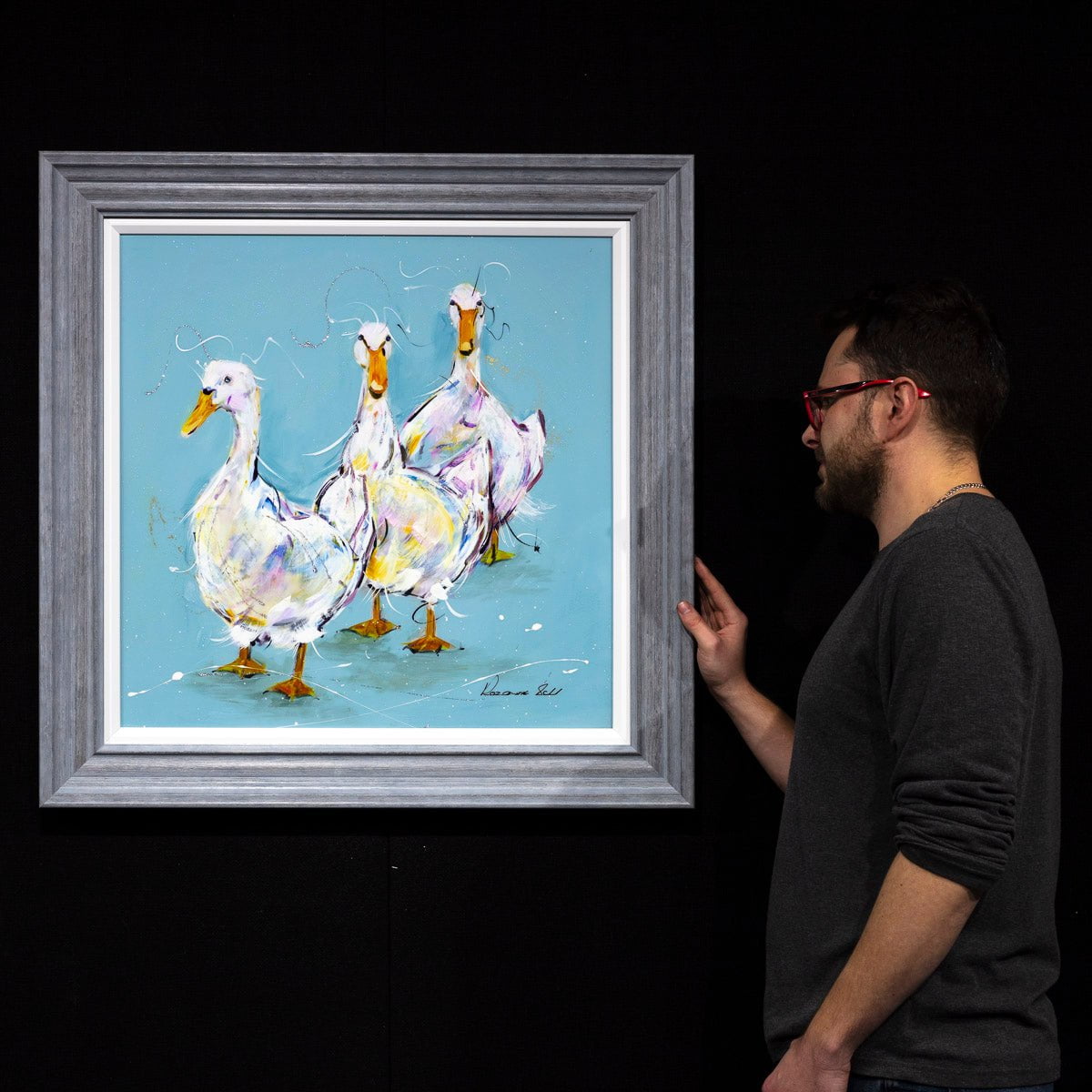 Original A Gaggle of Geese Wall Art - Vintage Goose Painting Print for Home & Office Decor - Perfect for Living Room, Bedroom, or Nursery