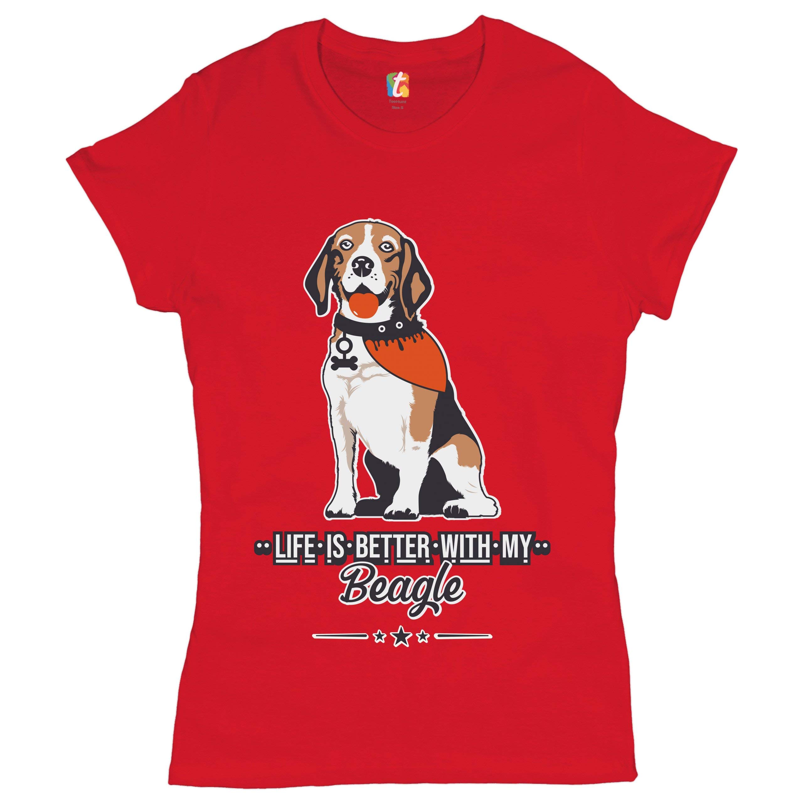 Life is Better with My Beagle - I Love My Dog Best Friend Women's T-Shirt for Casual Outings & Dog Walks