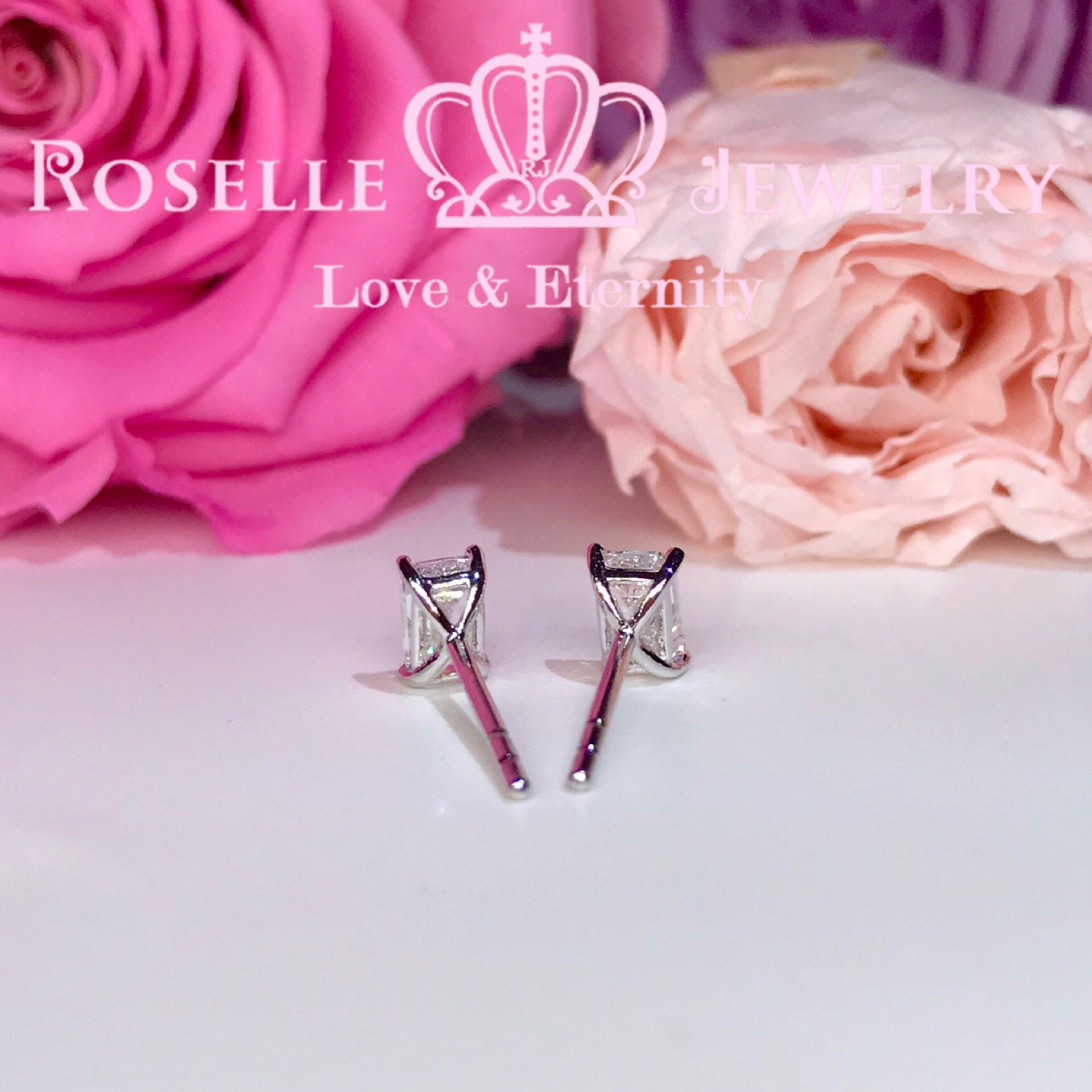 Emerald Cut Stud Earrings - Detachable 14K Gold Plated Dangle Earrings for Women | Perfect for Weddings, Parties & Everyday Elegance