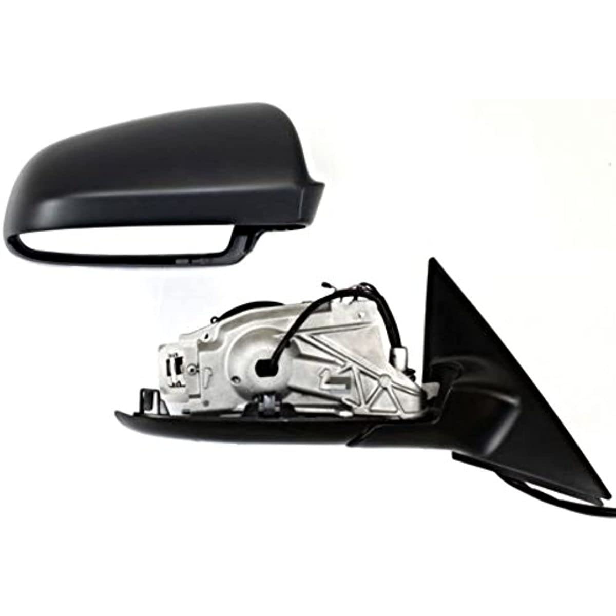 2006-2008 Audi A3 Right Passenger Side Power Heated Mirror Replacement - Unpainted Gray for Enhanced Visibility & Safety in Rainy Conditions