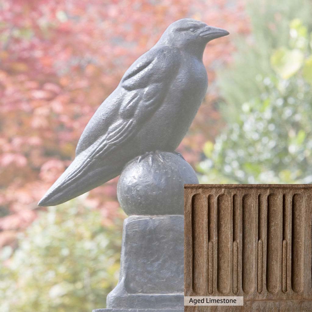 Campania International Raven Statue - Gothic Home Decor, Outdoor Garden Statue for Halloween & Gothic Decorations - Perfect for Patio, Yard, and Halloween Displays