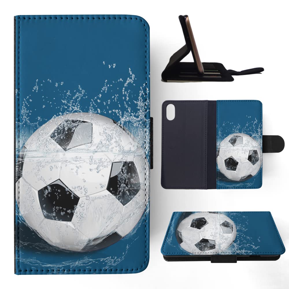 Premium Football Soccer Ball Design Flip Wallet Phone Case for Apple iPhone X & Xs - Stylish Protection for Sports Enthusiasts & Everyday Use