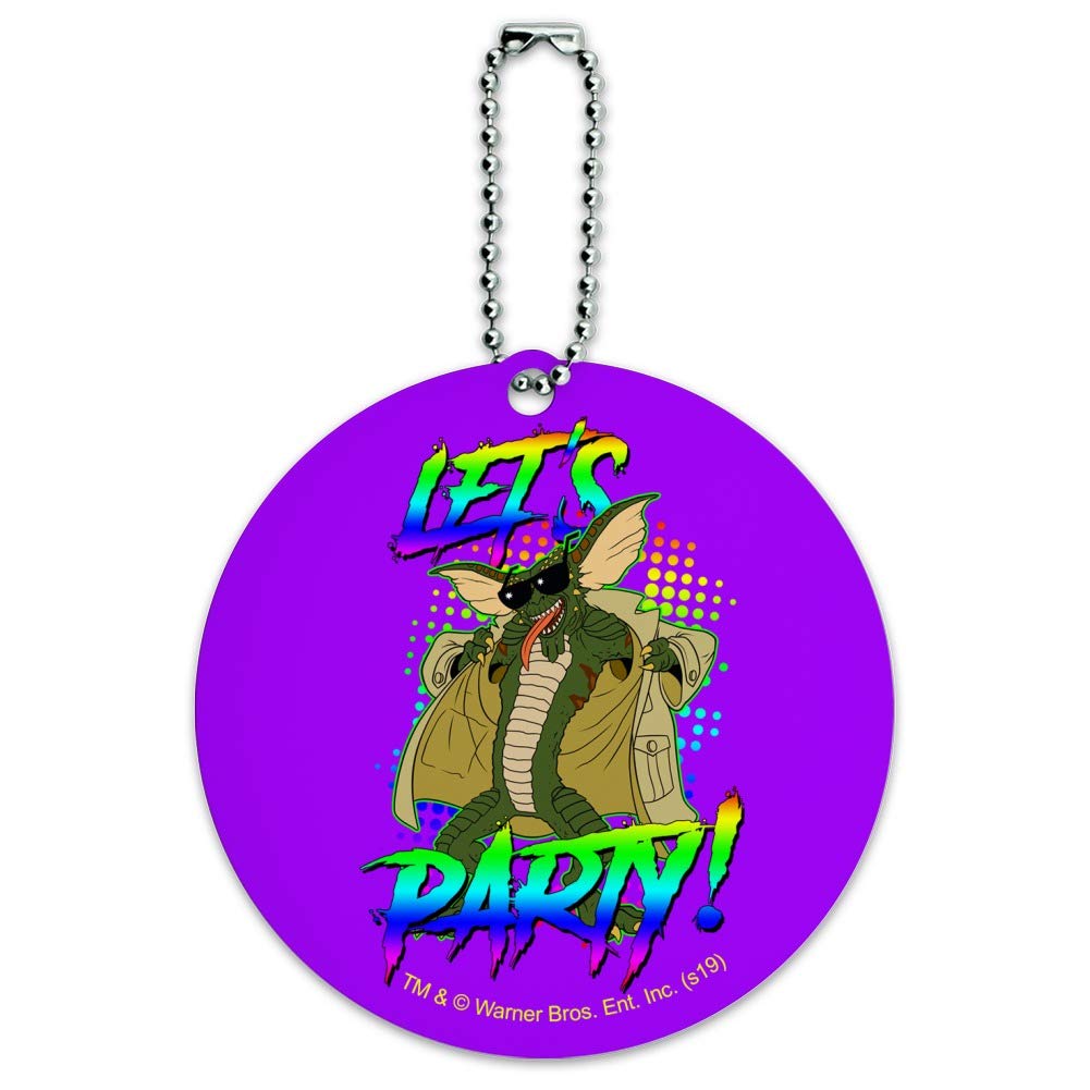 Gremlins Let's Party! Round Luggage ID Tag for Suitcase & Carry-On Bags - Perfect for Travel Identification & Themed Vacations