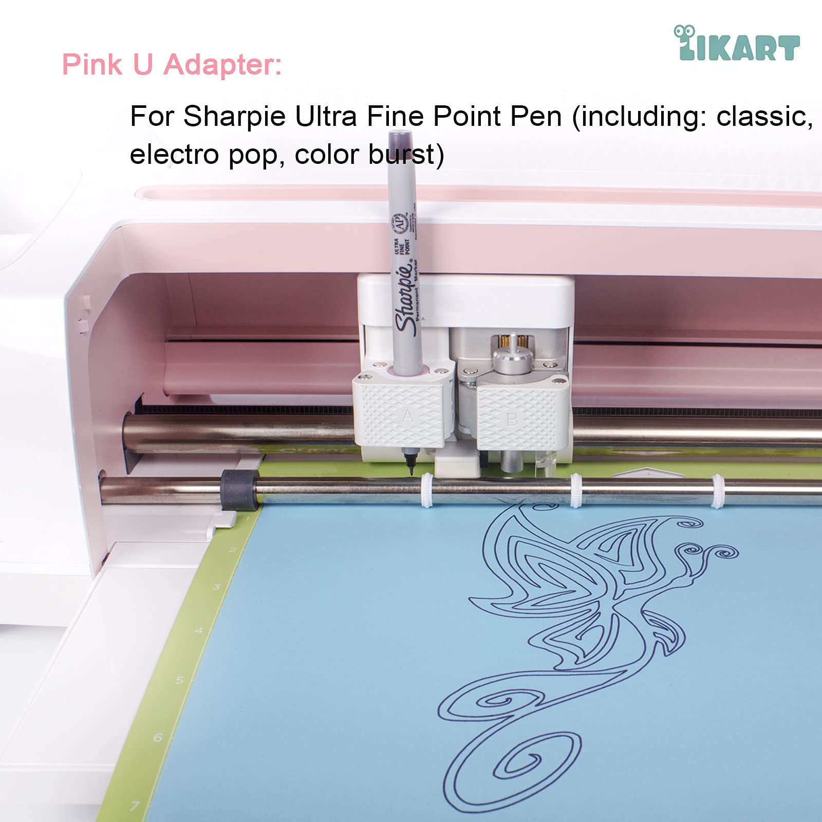 6 Pack Fine Point (0.4mm) Pen Adapter Set for Cricut Maker 3/Maker/Explore 3/Air 2/Air - Compatible with Sharpie Permanent & Felt Tip Markers - Perfect for DIY Crafts, Vinyl Cutting & Scrapbooking Projects