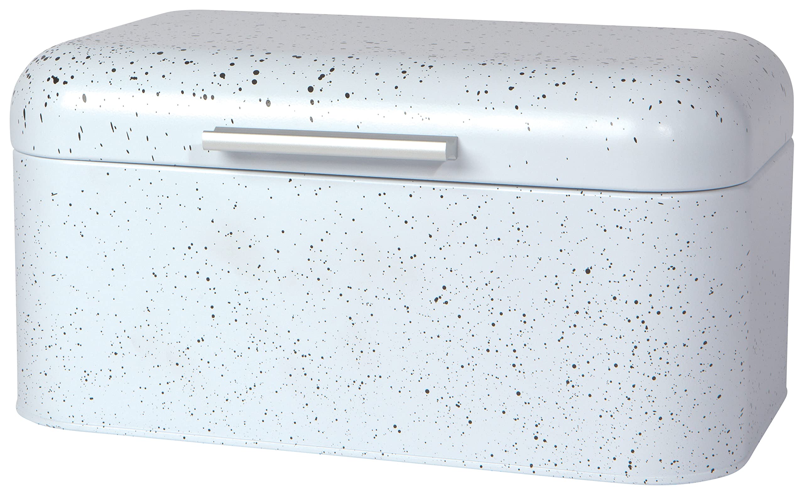 Now Designs Small White Speckle Metal Bread Storage Bin - Perfect for Kitchen Countertop, Pantry Organization & Fresh Bread Keeping
