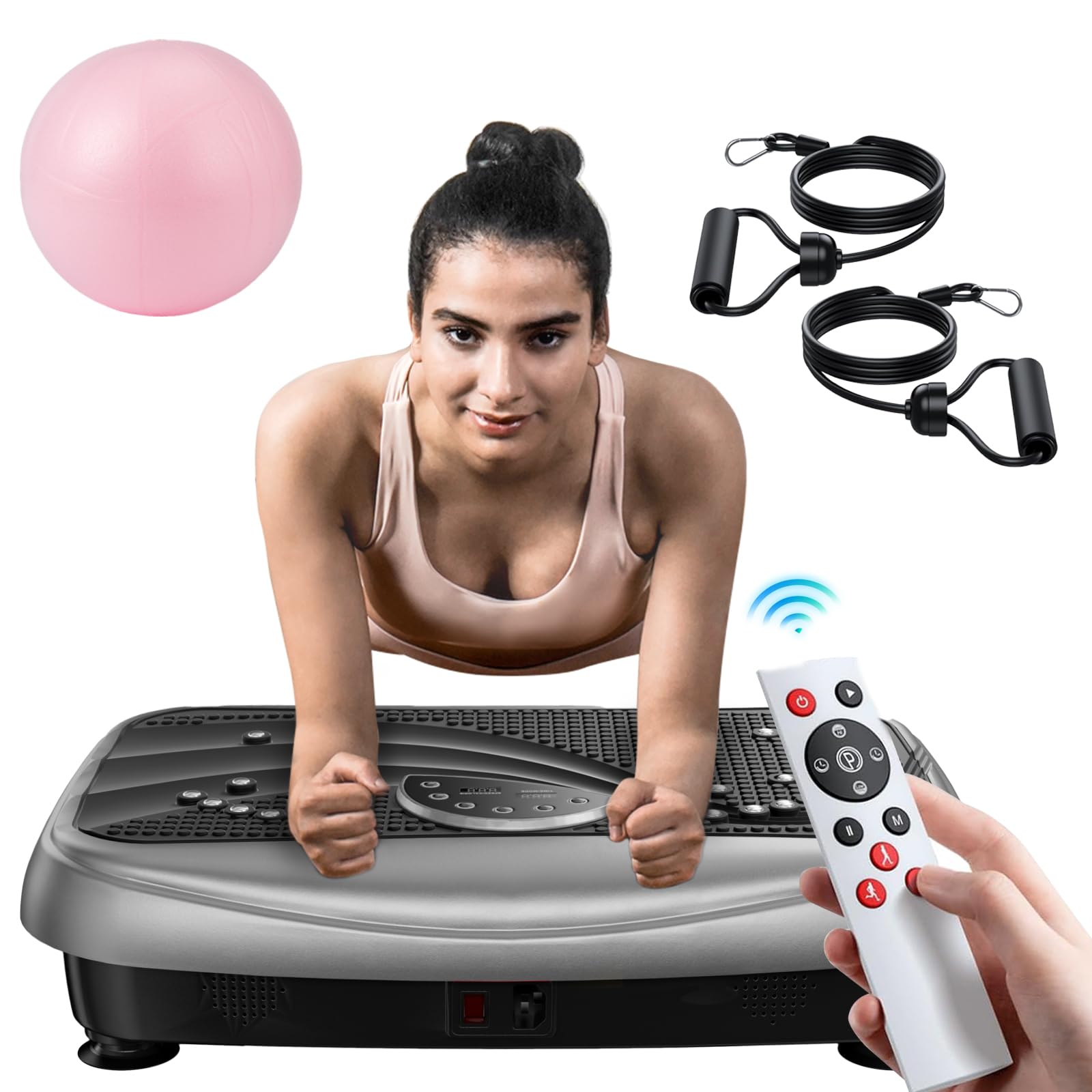UCIN Vibration Plate Exercise Machine for Weight Loss & Toning - 330 Lbs Capacity Whole Body Workout Platform with Resistance Bands & Pilates Ball - Home Gym & Office Fitness Equipment for Lymphatic Drainage & Muscle Recovery