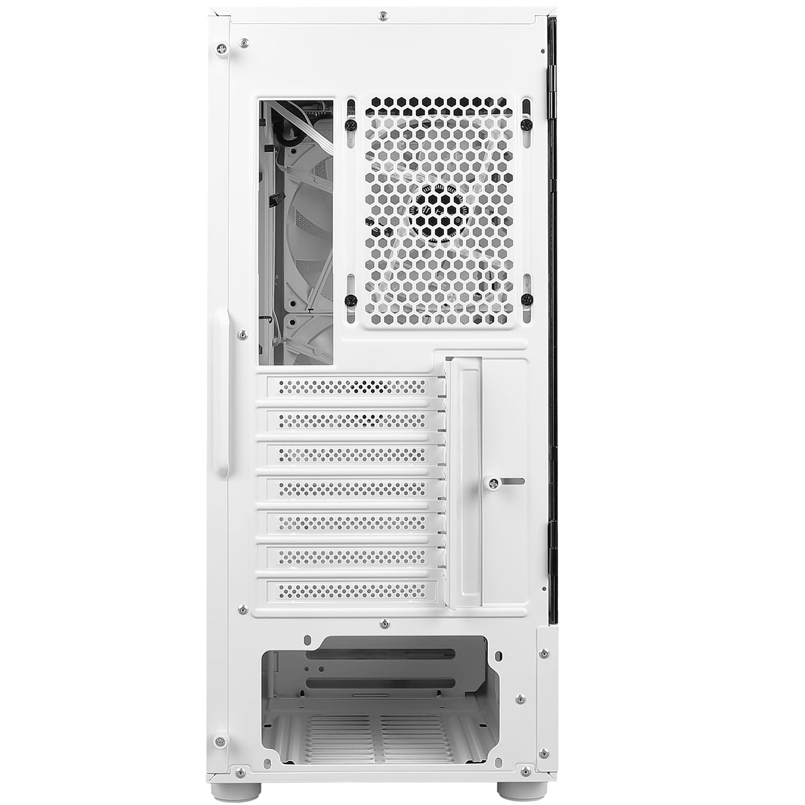 Antec NX410 White ATX Mid Tower PC Case with Tempered Glass Side Panel - 2x140mm Front & 1x120mm ARGB Rear Fans Pre-Installed - Gaming Computer Case for Home & Office Builds