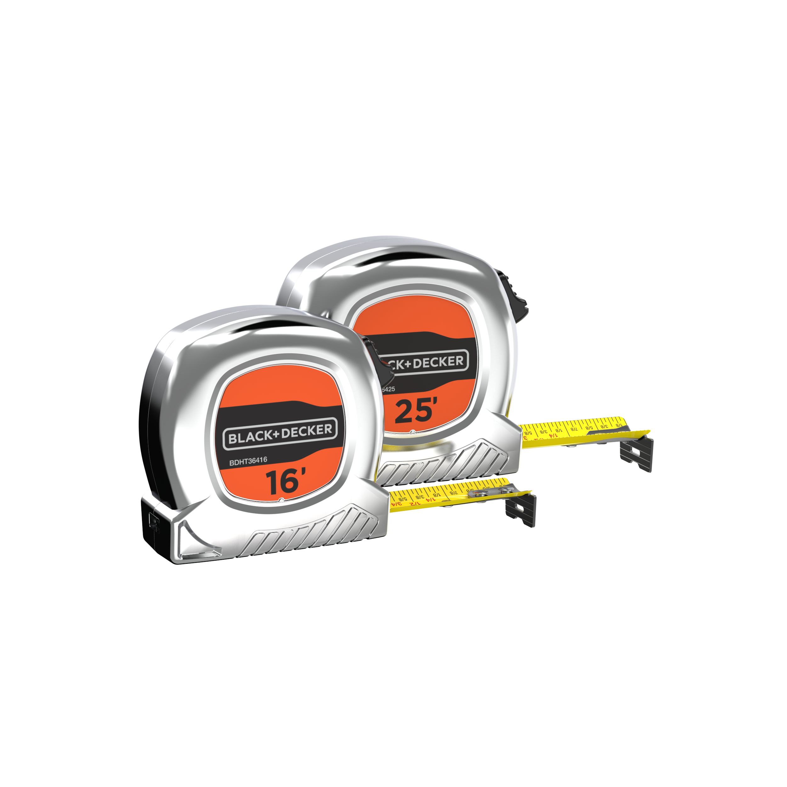 25 ft & 16 ft Tape Measure Bundle - Heavy Duty Retractable Measuring Tape with Lock - Perfect for Construction, DIY Projects & Home Improvement