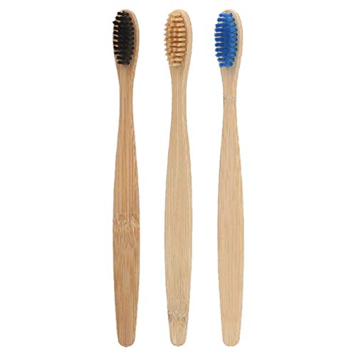 Eco-Friendly Bamboo Toothbrushes 3-Pack - Soft Bristles for Adults & Kids | Biodegradable, Compostable Natural Toothbrushes for Travel, Home & Daily Oral Care (Style B)