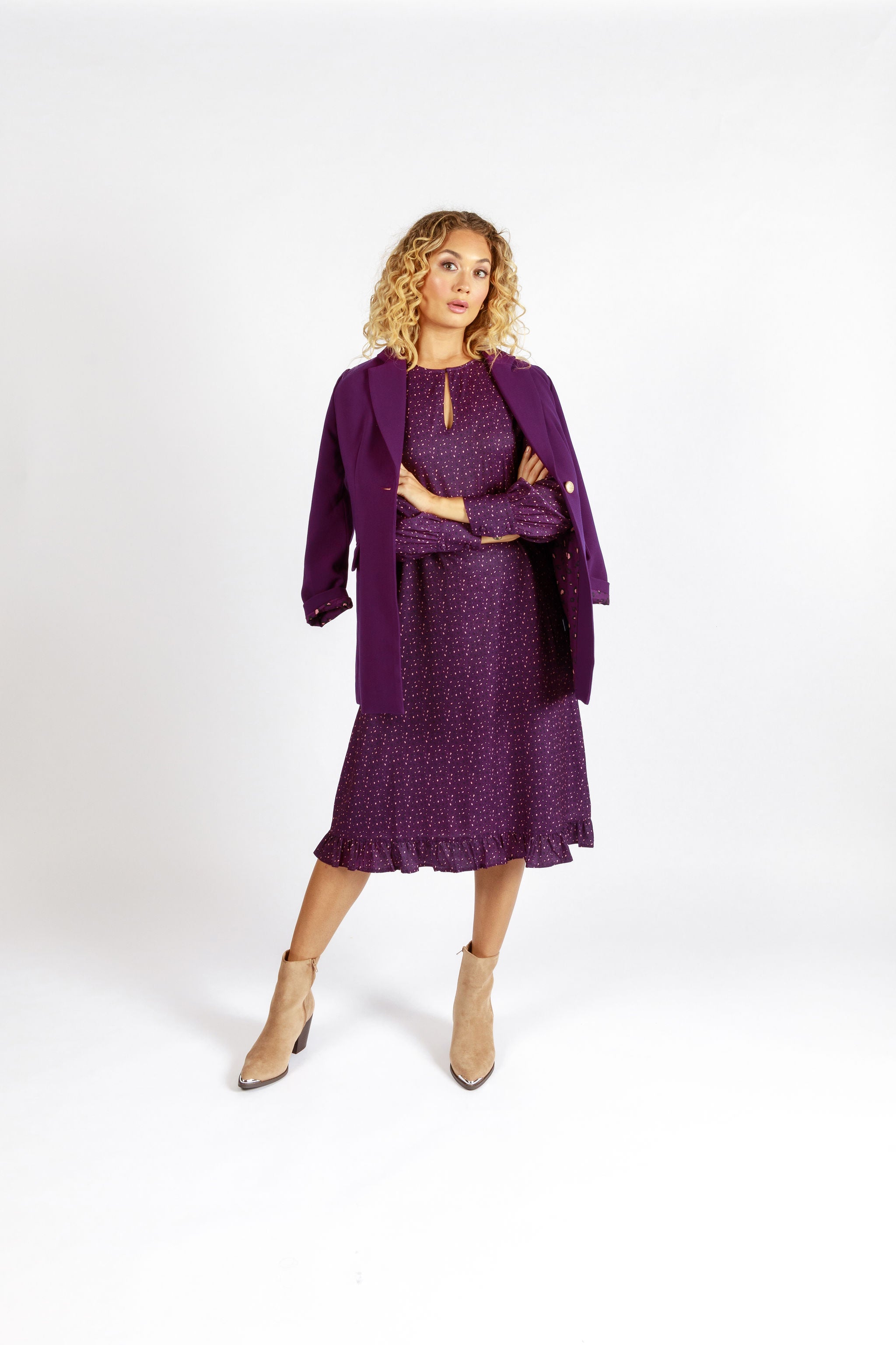 Stylish Jasper Longline Blazer for Women - Elegant Purple Blazer Jacket - Perfect for Office Wear, Business Meetings & Formal Events