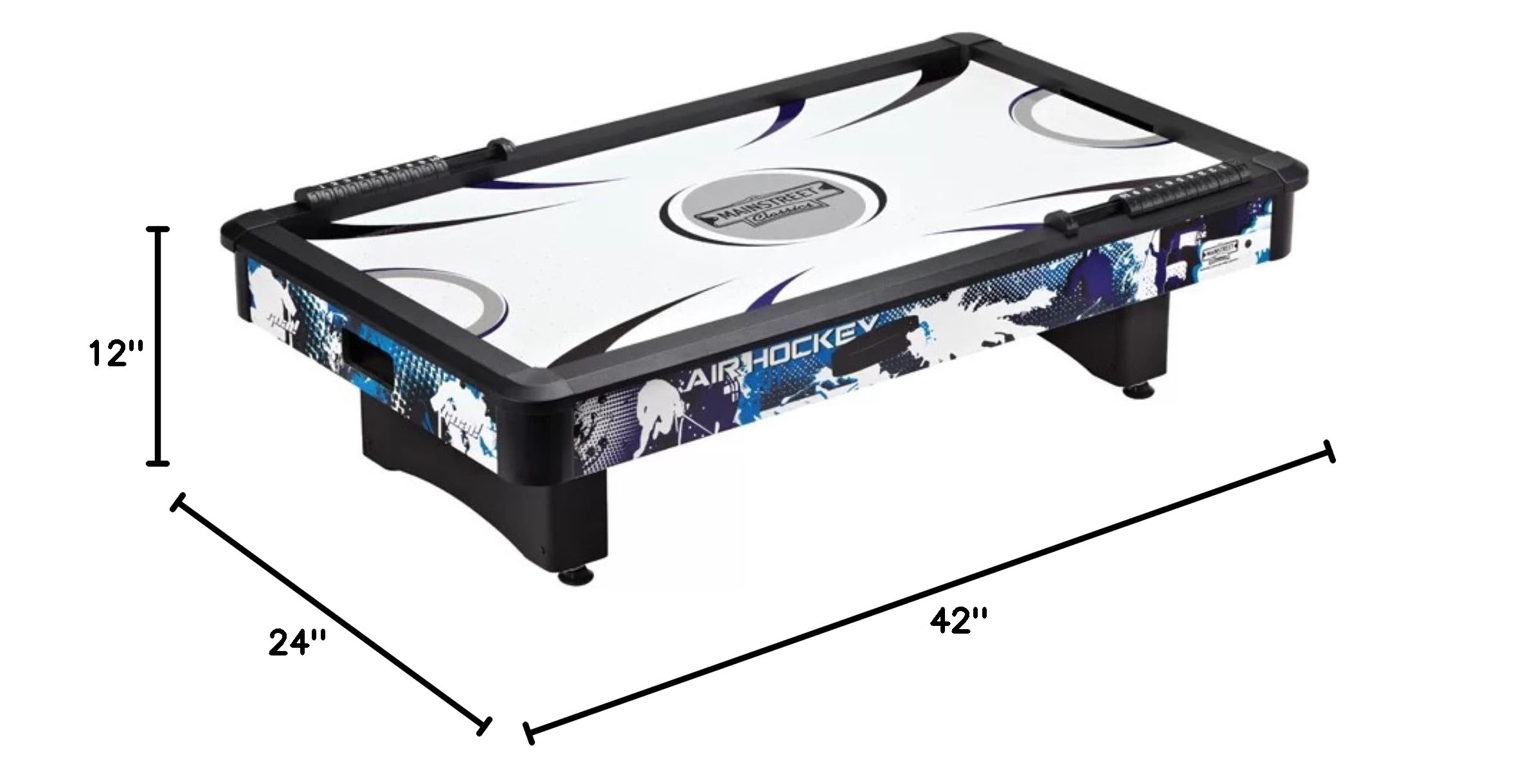 Mainstreet Classics by GLD Products Table Top Air Hockey Game - Compact Indoor Arcade Sports for Kids & Adults - Perfect for Home, Office, and Party Entertainment