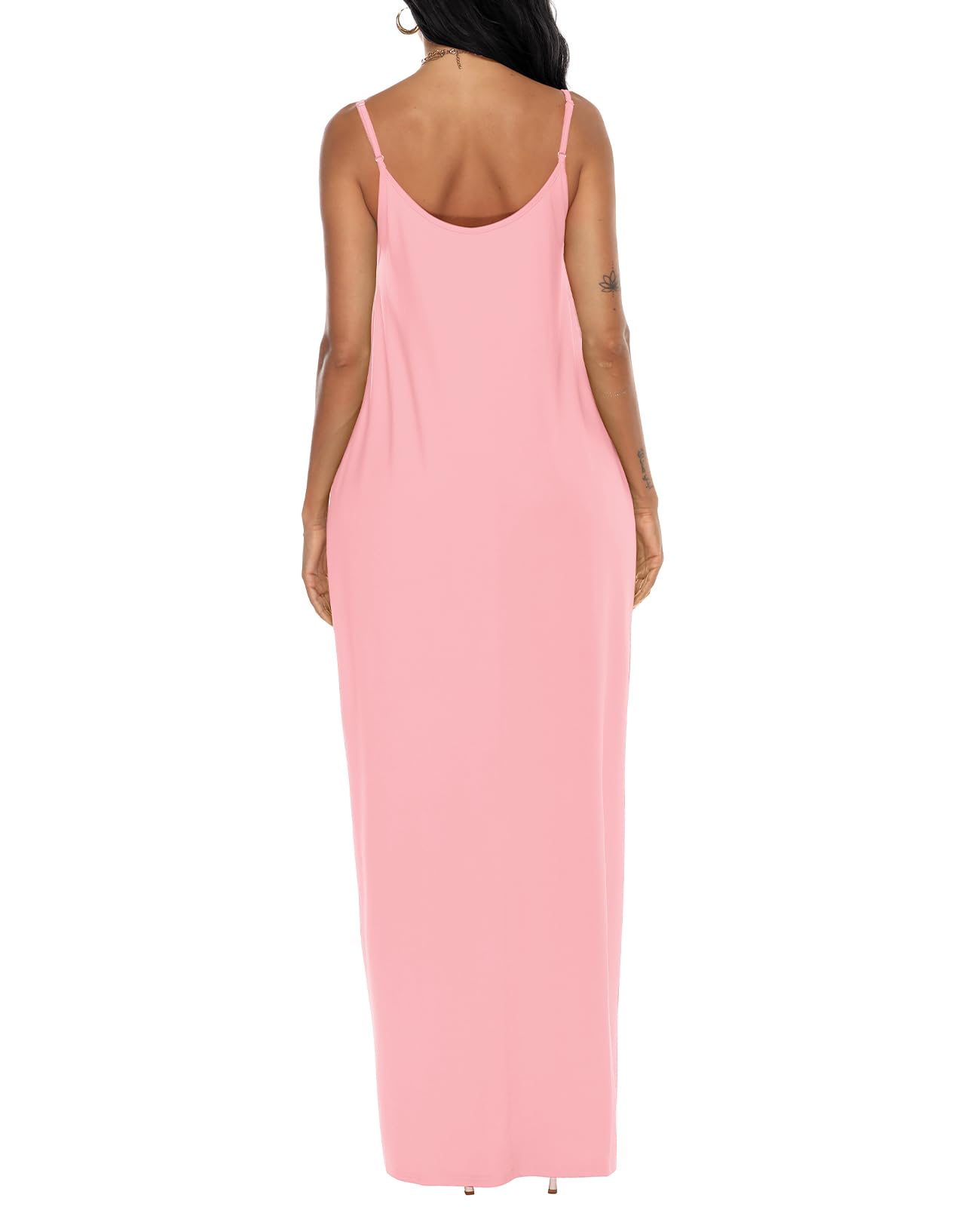 OFEEFAN Women's Summer Maxi Dress - Spaghetti Strap Casual Sundress with Pockets | Beach Cover Up, Vacation Outfit, Boho Chic Fashion