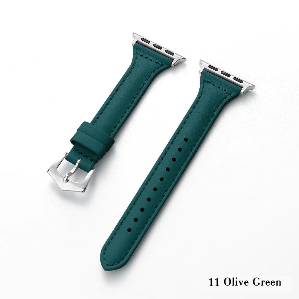 Classic Chic Leather Bands for Apple Watch - Stylish & Durable Replacement Straps for Work, Gym & Everyday Wear