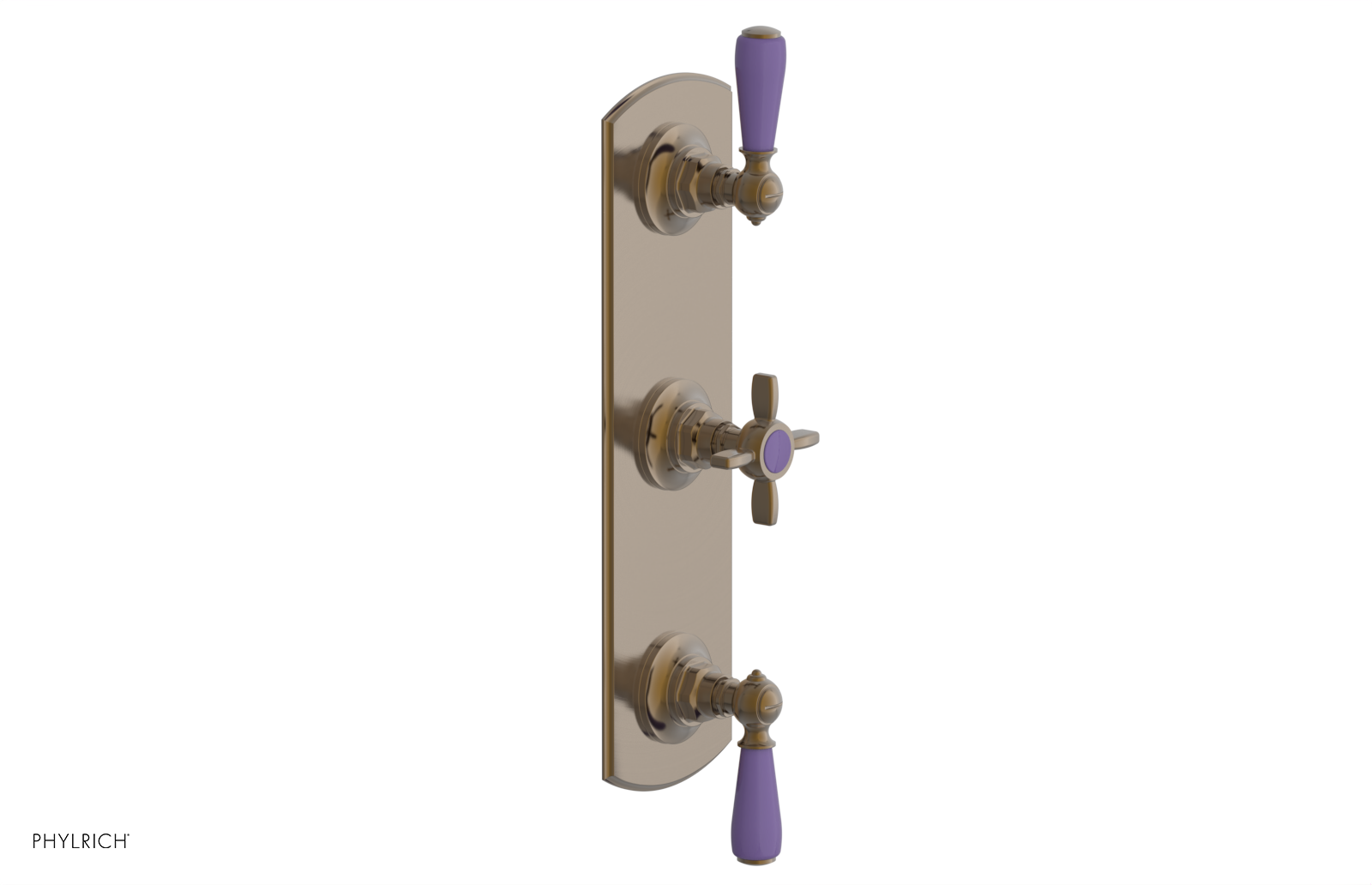 Jamestown Thermostatic Shower Valve with Dual Volume Control - Purple Accented Bathroom Fixture for Modern & Luxury Showers