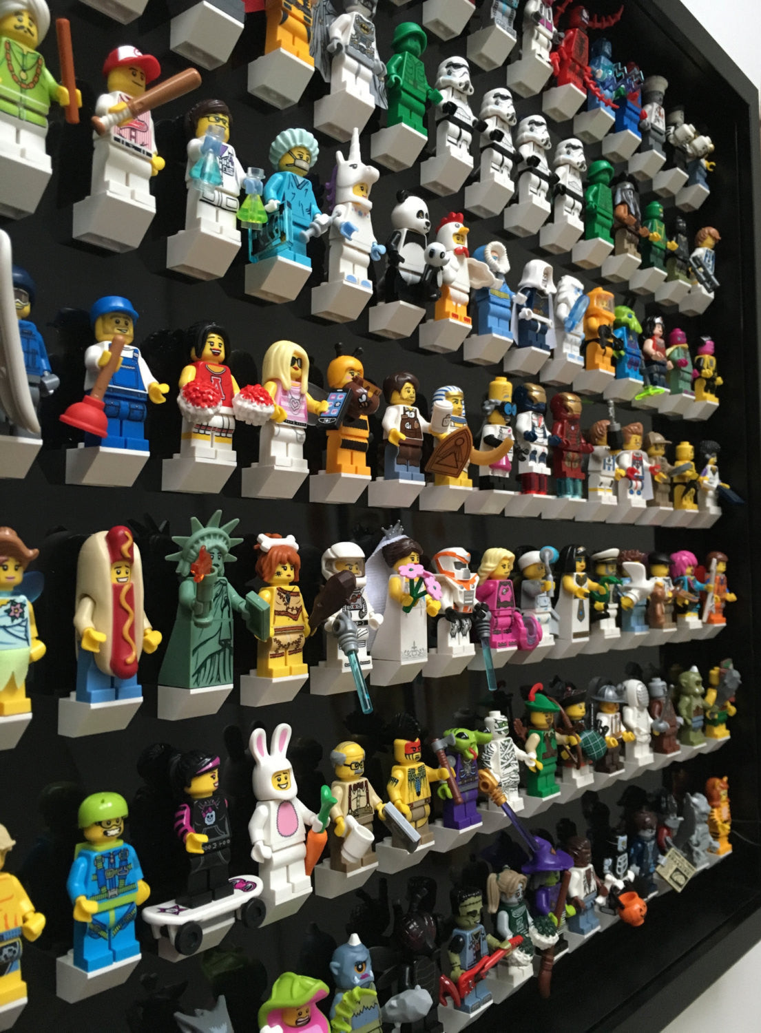Black Display Frame for 105 Lego® Minifigures - Large Black Edition - Perfect for Lego Collections, Office Decor & Gift Giving