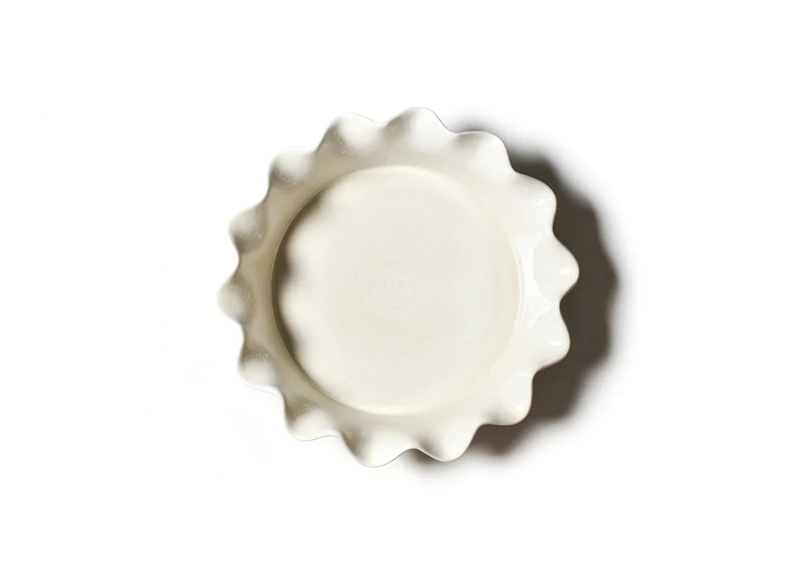 Signature White Ruffle Pie Dish - Elegant Ceramic Baking Pan for Homemade Pies, Tarts & Desserts | Perfect for Thanksgiving, Christmas & Family Gatherings
