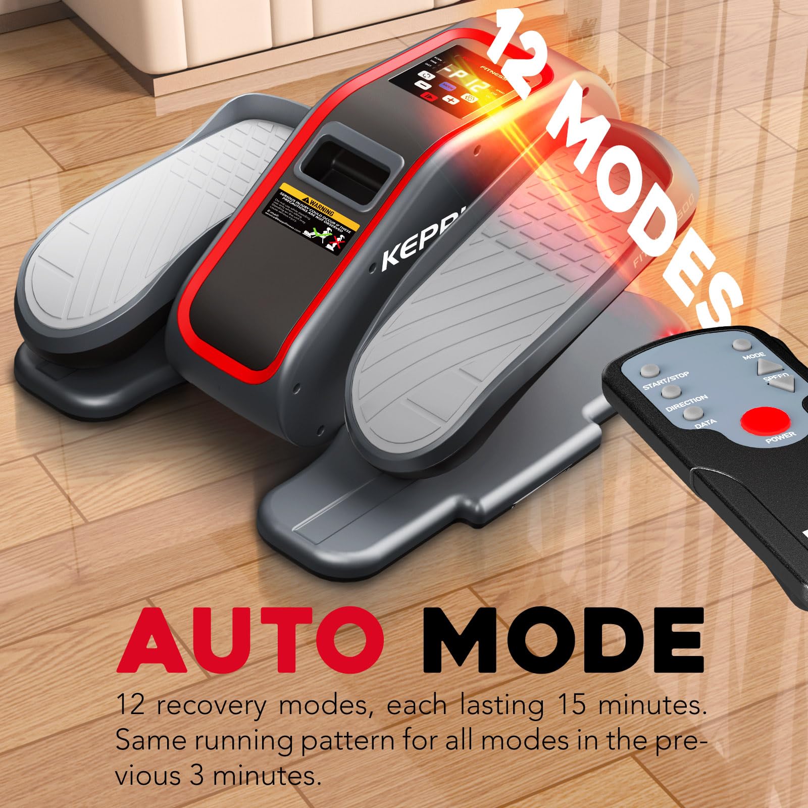 KeppiFitness Under Desk Elliptical Machine - Quiet Mini Leg Exerciser for Home & Office with Remote Control | Electric Seated Pedal Trainer for Seniors & Adults | Perfect for Work from Home, Physical Therapy & Low-Impact Workouts