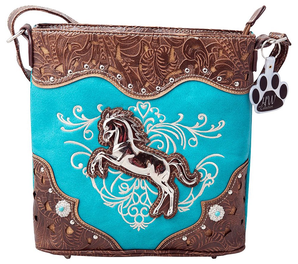 HW Collection Western Horse Handbag - Equestrian Themed Concealed Carry Crossbody Shoulder Purse for Women | Perfect for Riding, Outdoor Adventures & Country Events