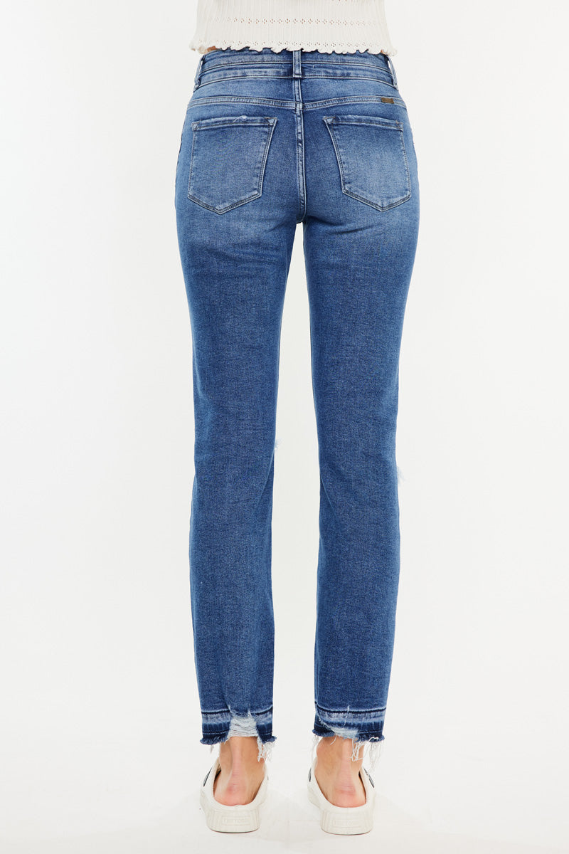 Pamela High Rise Slim Straight Leg Jeans for Women - Stretchy Denim Pants, Comfortable & Flattering Fit - Perfect for Casual Wear, Office, and Date Nights