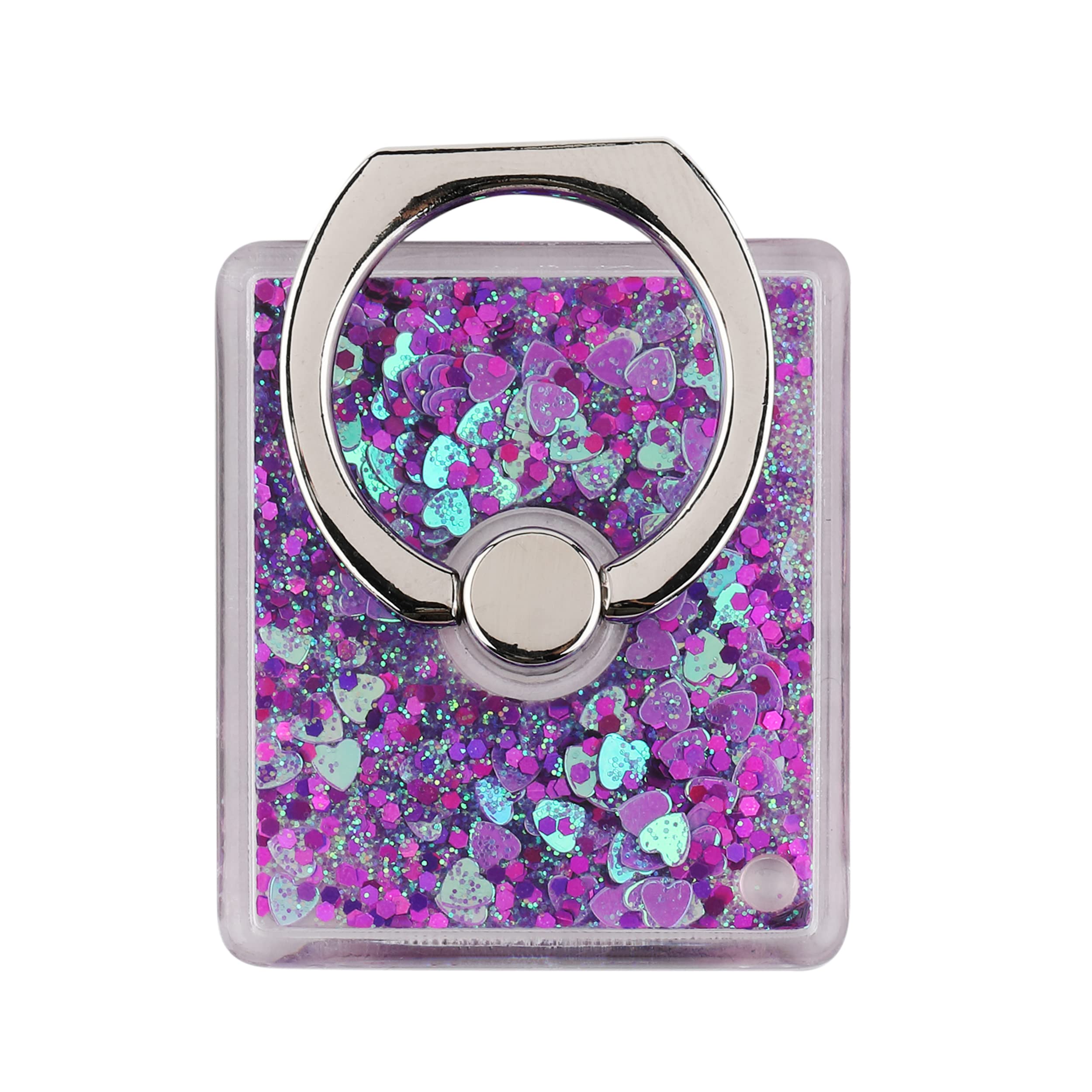 360° Rotating Phone Ring Holder - Secure Grip & Stand for iPhone & Android - Glitter Purple for Daily Use