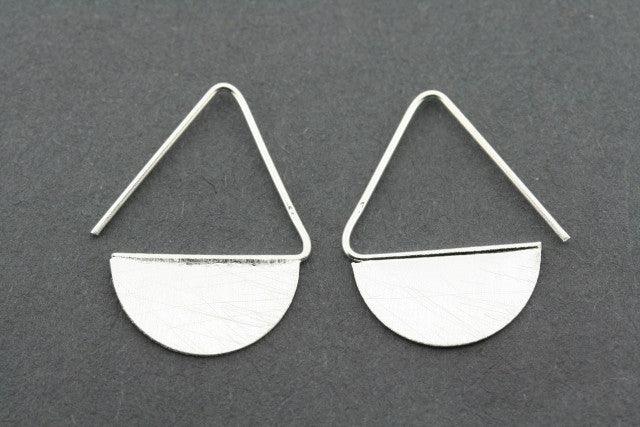 Half Moon Disc Drop Earrings - Sterling Silver Dangle Earrings for Women - Perfect for Parties, Weddings & Everyday Wear