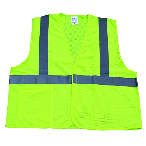 TruForce Class 2 Solid Mesh Safety Vest - High Visibility Lime Reflective Work Vest, 4X-Large (Pack of 33) - Ideal for Construction, Road Work, Emergency Responders & Outdoor Safety