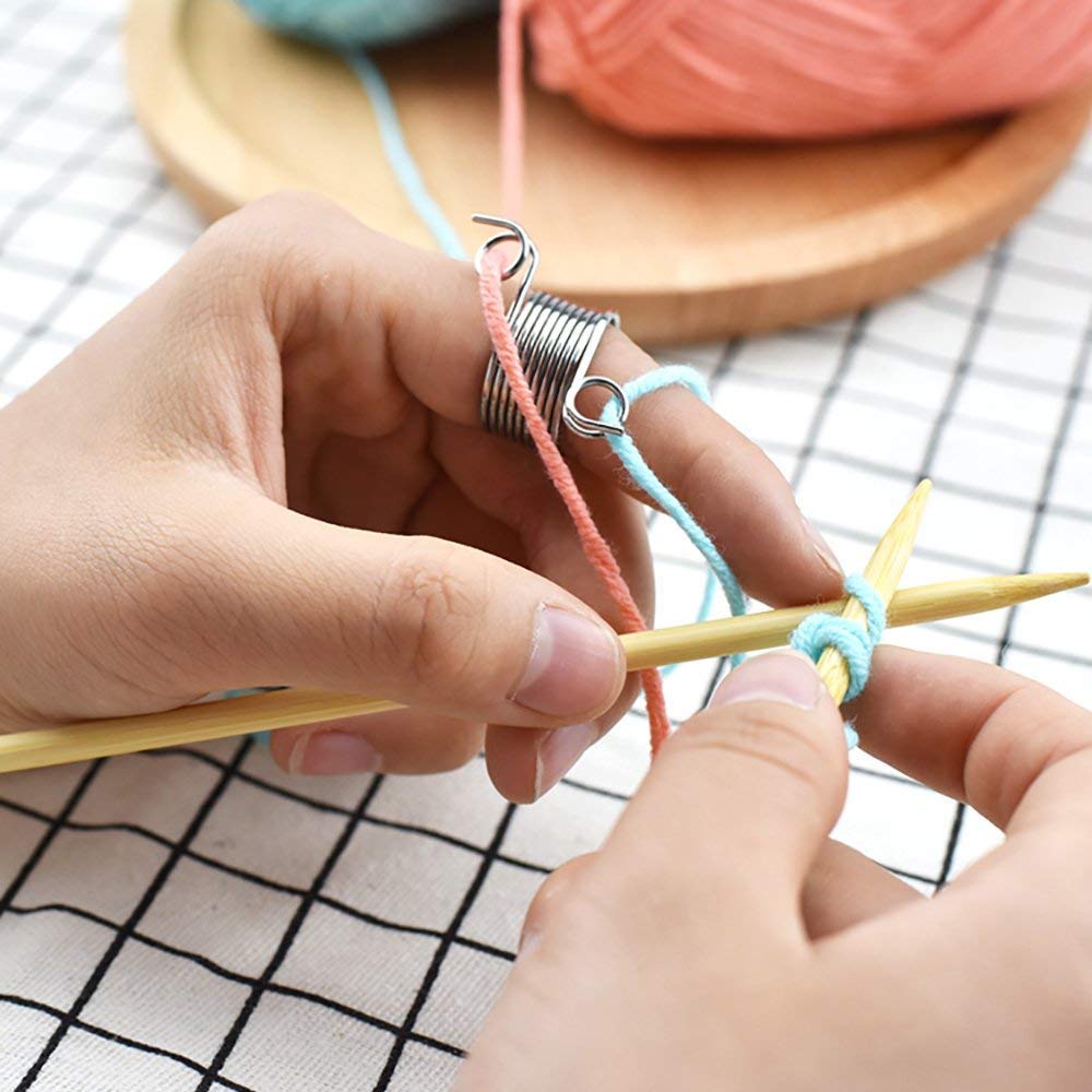 VinBee 6-Pack Crochet Loop Rings - Finger Holder for Knitting & Crafts