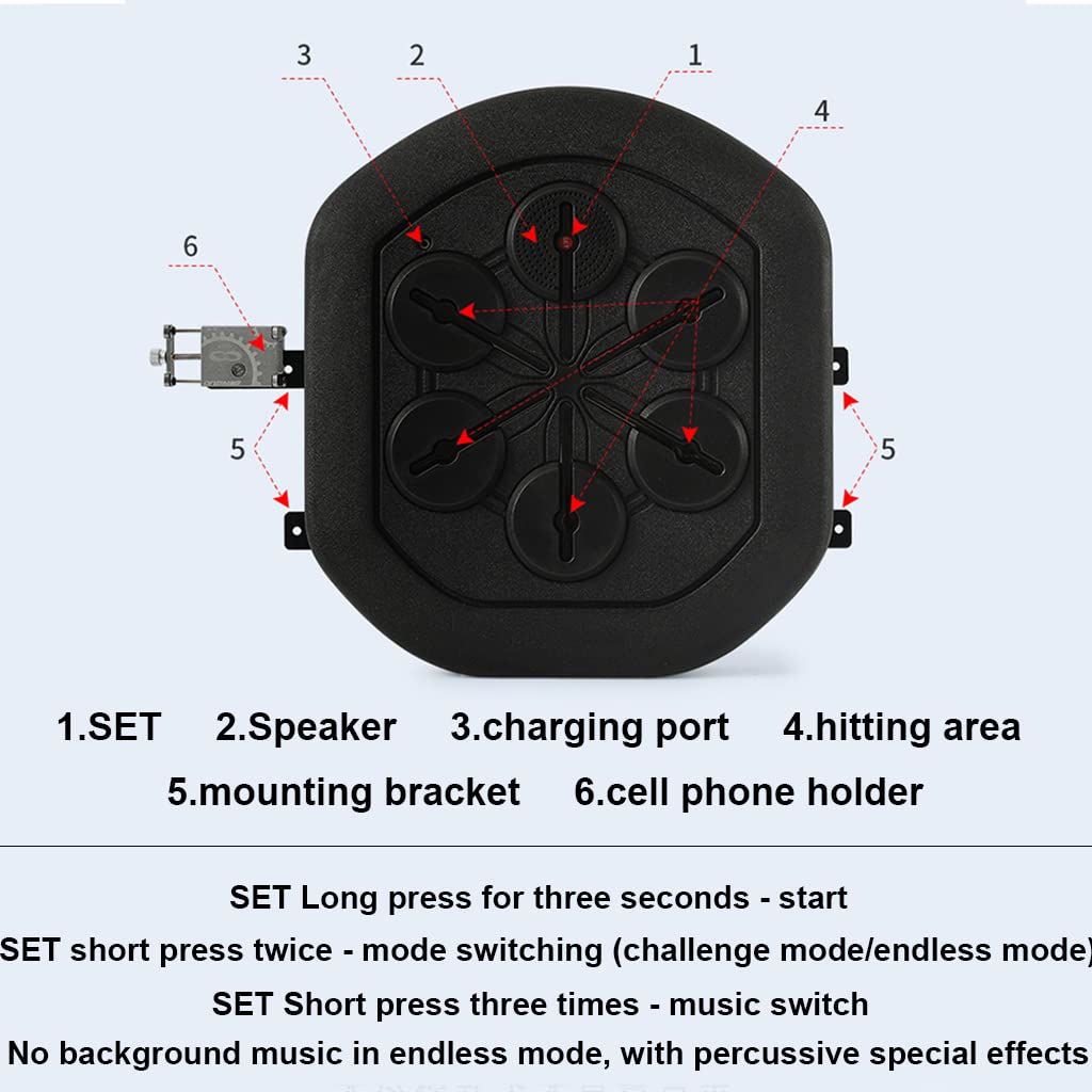SAIERW Wall Mounted Boxing Machine with LED Lights & Gloves - Rechargeable Punching Bag for Kids & Adults - Indoor Fitness & Stress Relief Training Equipment - Perfect for Home Gyms & Game Rooms