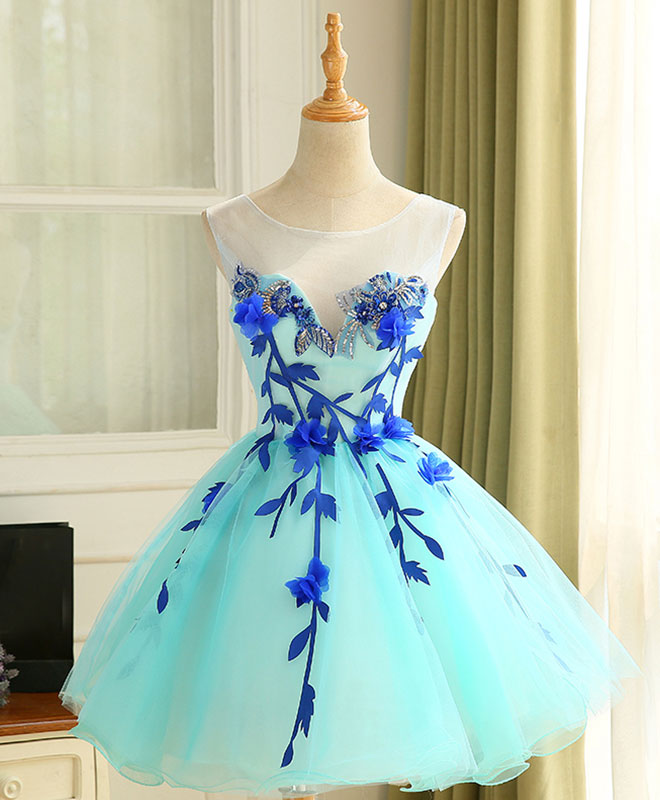 Elegant Blue Tulle A-Line Mini Prom Dress for Homecoming - Perfect for Dances, Parties & Special Occasions