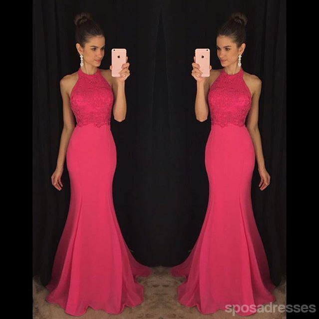 Elegant Blush Pink Mermaid Prom Dress with Halter Neckline - Long Formal Evening Gown for Homecoming, Quinceañera & Special Occasions | Style 17063 | Perfect for Prom Night, Wedding Guest & Black Tie Events