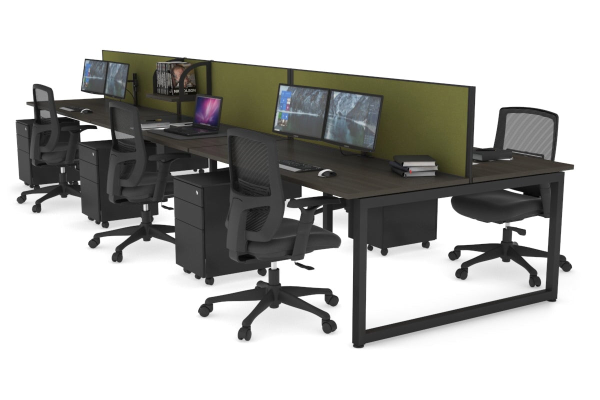 Quadro Loop Legs 6-Person Office Workstation Desk [1800L x 700W] - Modern Collaborative Workspace Solution for Team Projects & Open Office Layouts