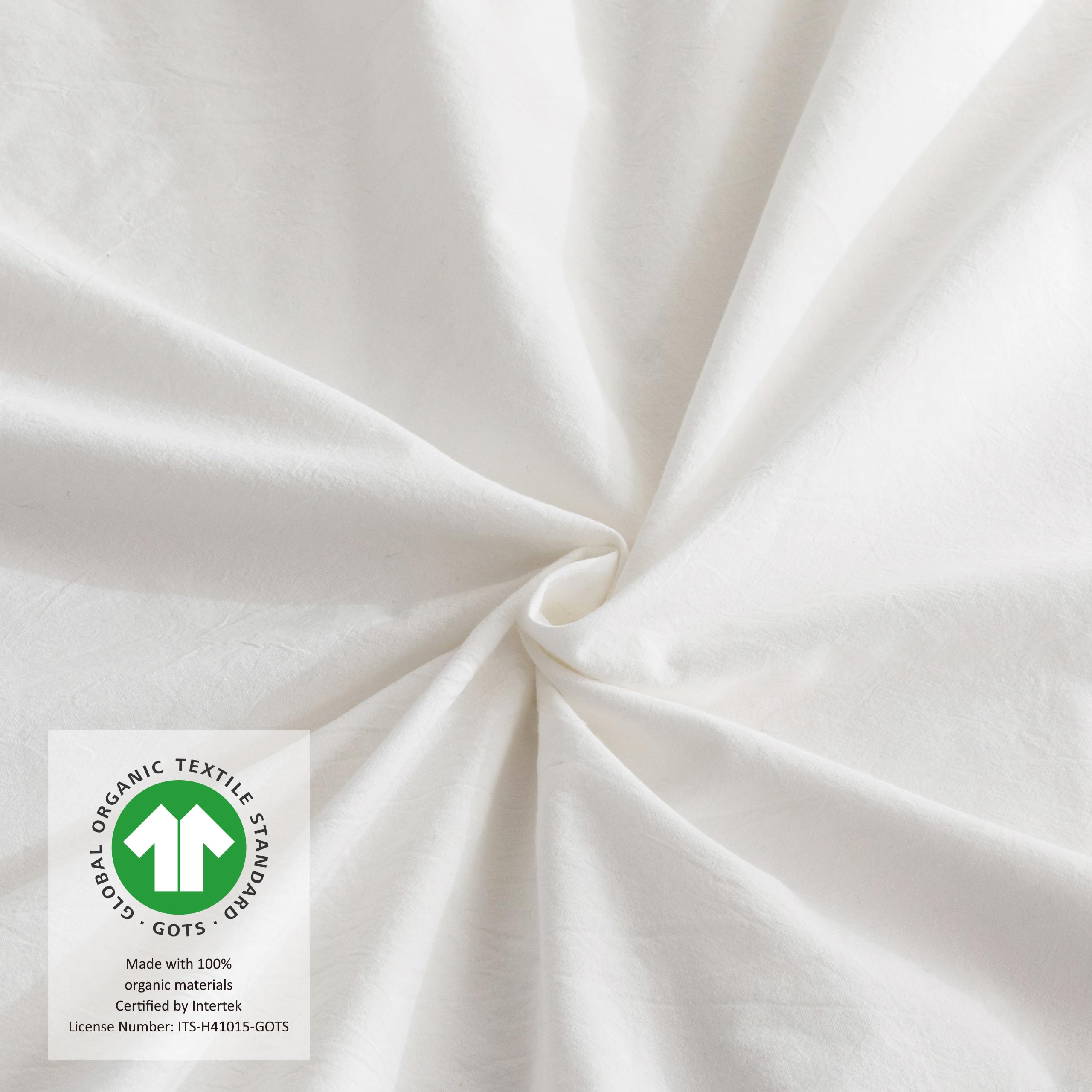 2-Piece Twin Size Duvet Cover Set - 100% Organic Washed Cotton with Linen Feel | Luxury Soft & Breathable Bedding with Zipper Closure (1 Duvet Cover + 1 Pillowcase) | Perfect for Cozy Bedrooms, Guest Rooms & Dorm Decor
