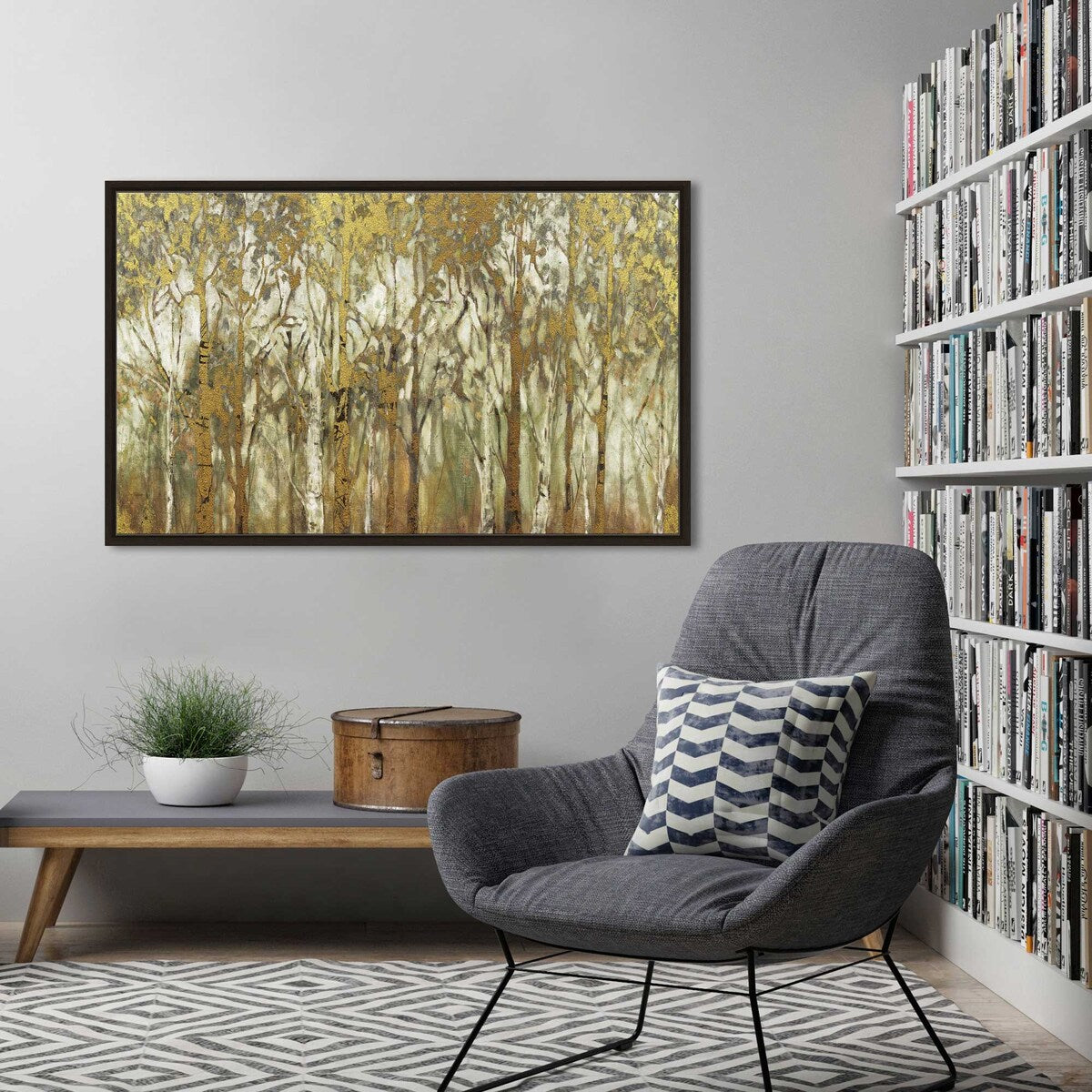 Birch Grove Panoramic Nature Art Print by Carol Robinson - Floating Canvas Wall Decor for Living Room, Bedroom & Office