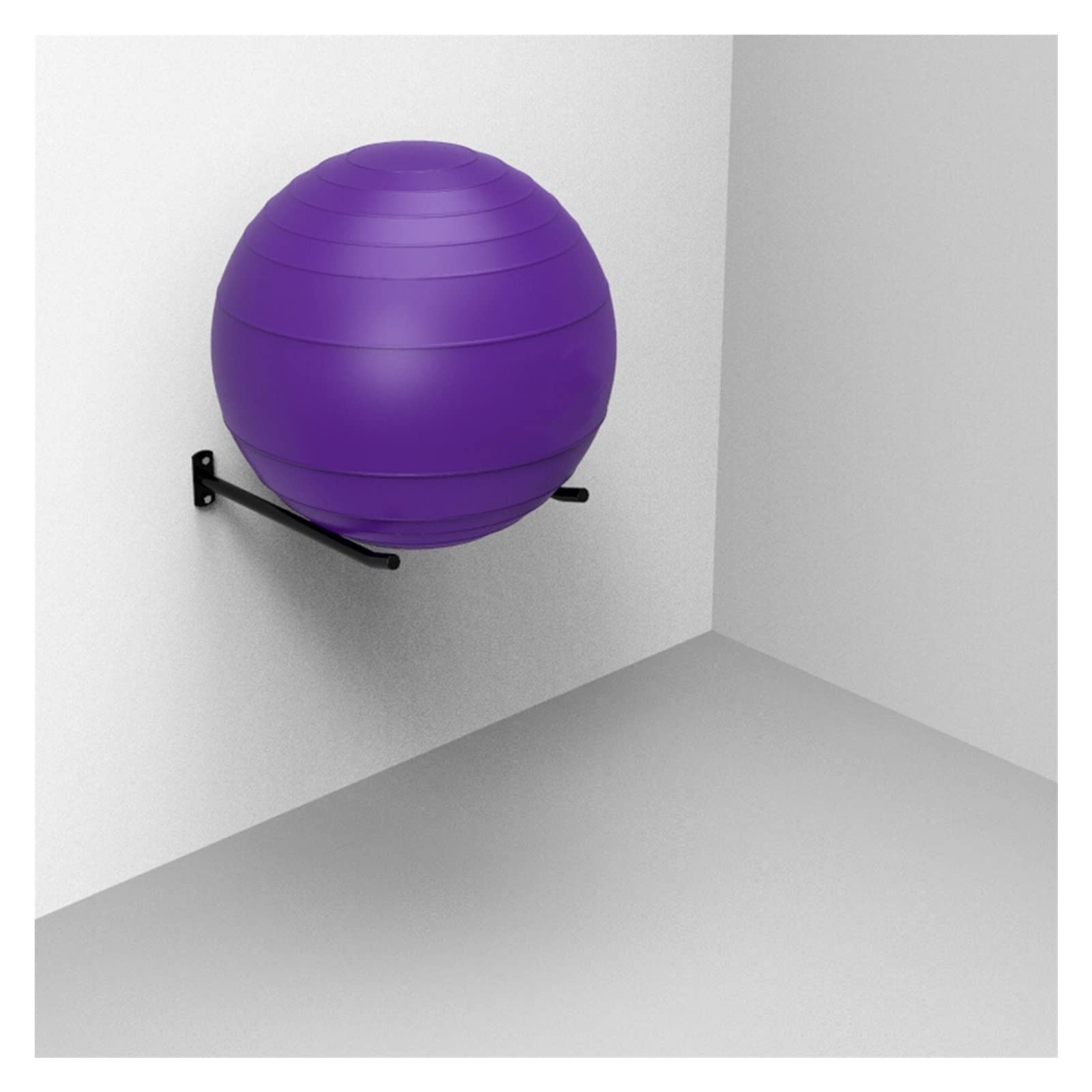 Heavy Duty Black Steel Wall Mount Yoga Ball Holder Rack - Gym & Home Exercise Ball Storage Organizer, Space Saver for Yoga, Pilates & Fitness Equipment (1 Pack) - Perfect for Home Gym, Yoga Studio & Workout Rooms