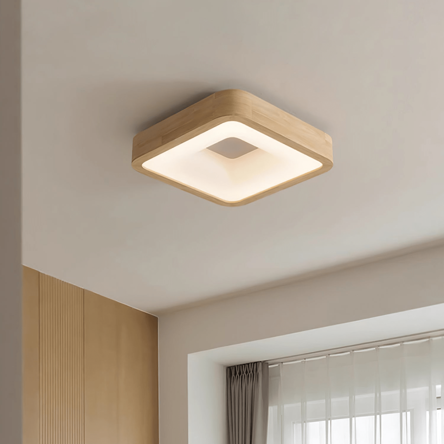 Modern Square Ceiling Light Fixture - Energy Efficient LED Flush Mount for Kitchen, Bedroom & Living Room - Sleek Design with Dimmable Brightness - Easy Installation Home Lighting Solution