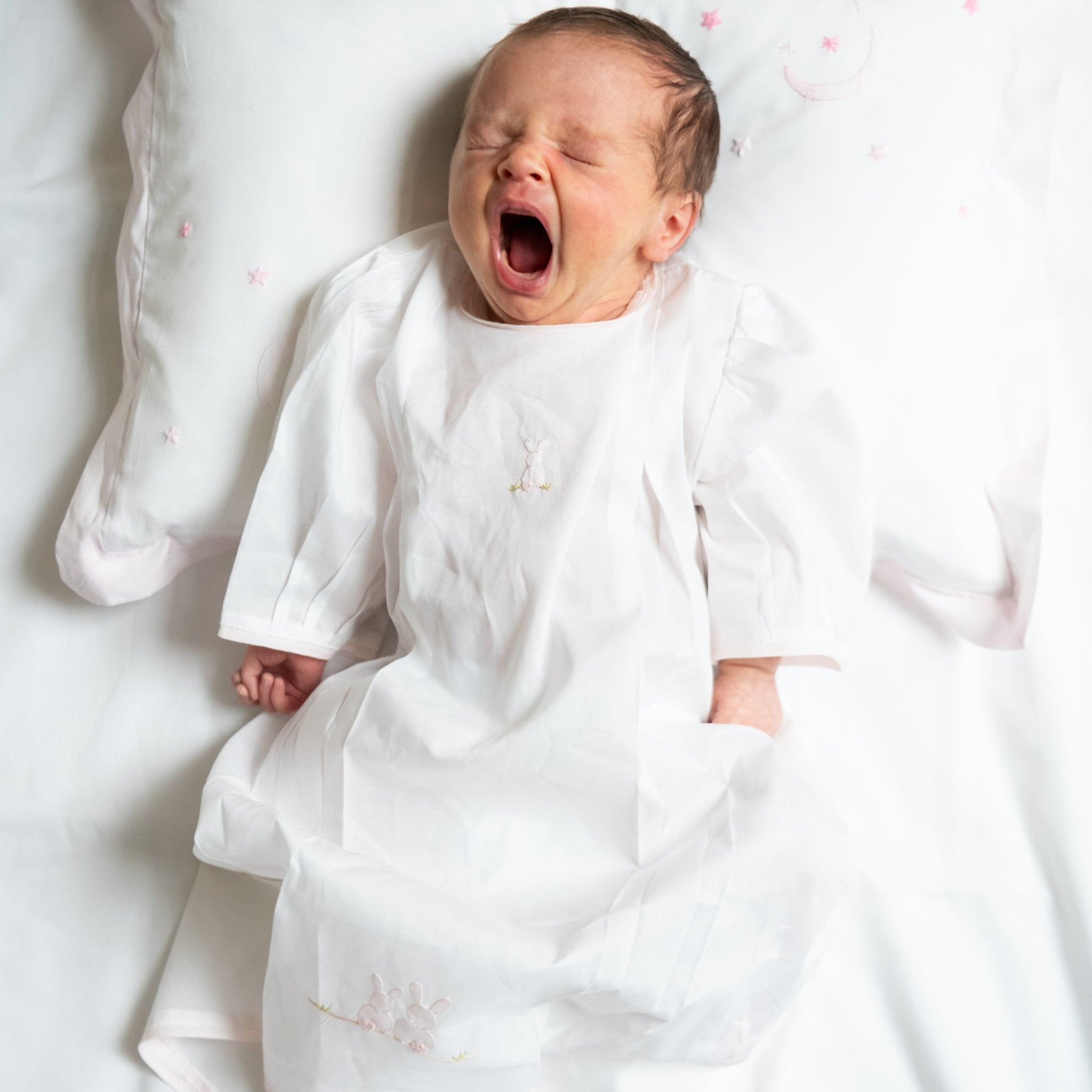 Soft Baby Bunny Cotton Daygown - Cute Newborn Outfit for Girls & Boys - Perfect for Photoshoots, Christenings & Special Occasions
