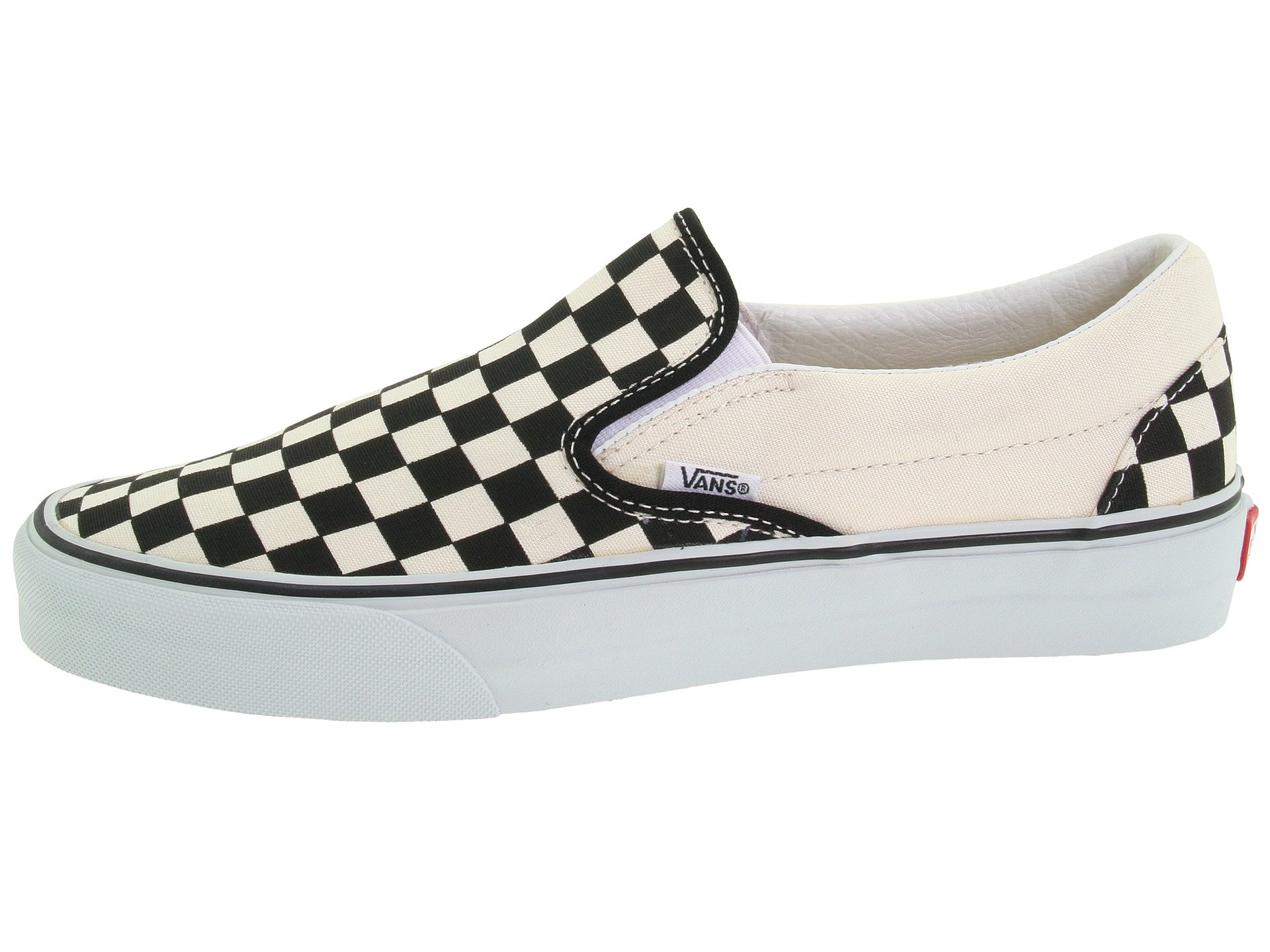 Vans Men's Classic Slip-On Low-Top Sneakers - Black & Off-White Checkerboard Pattern - Size 8 | Casual Skate Shoes for Streetwear & Everyday Comfort