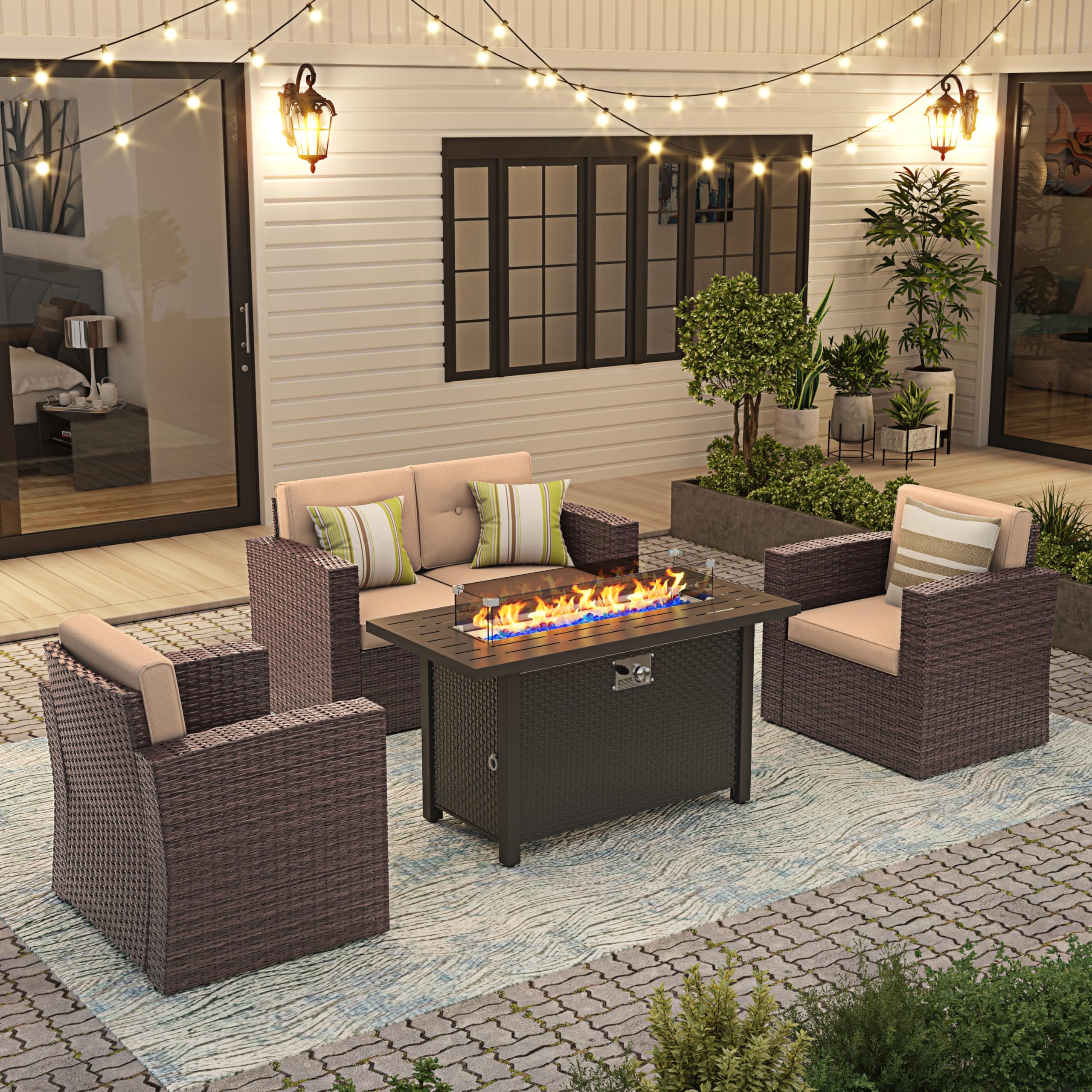 Premium 4-Piece Outdoor Patio Furniture Set with 45